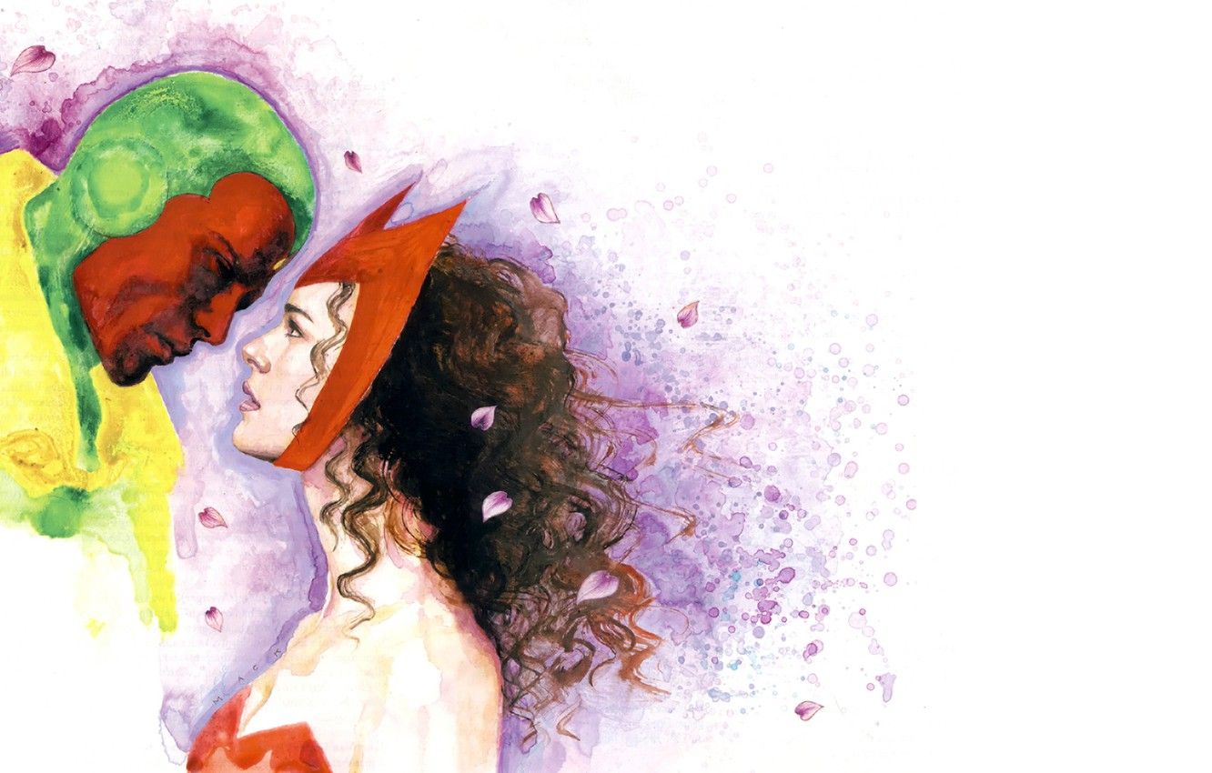 Photo Wallpaper Vision, Comics, Comics, Marvel, Marvel, Disassembled Wanda Vision HD Wallpaper