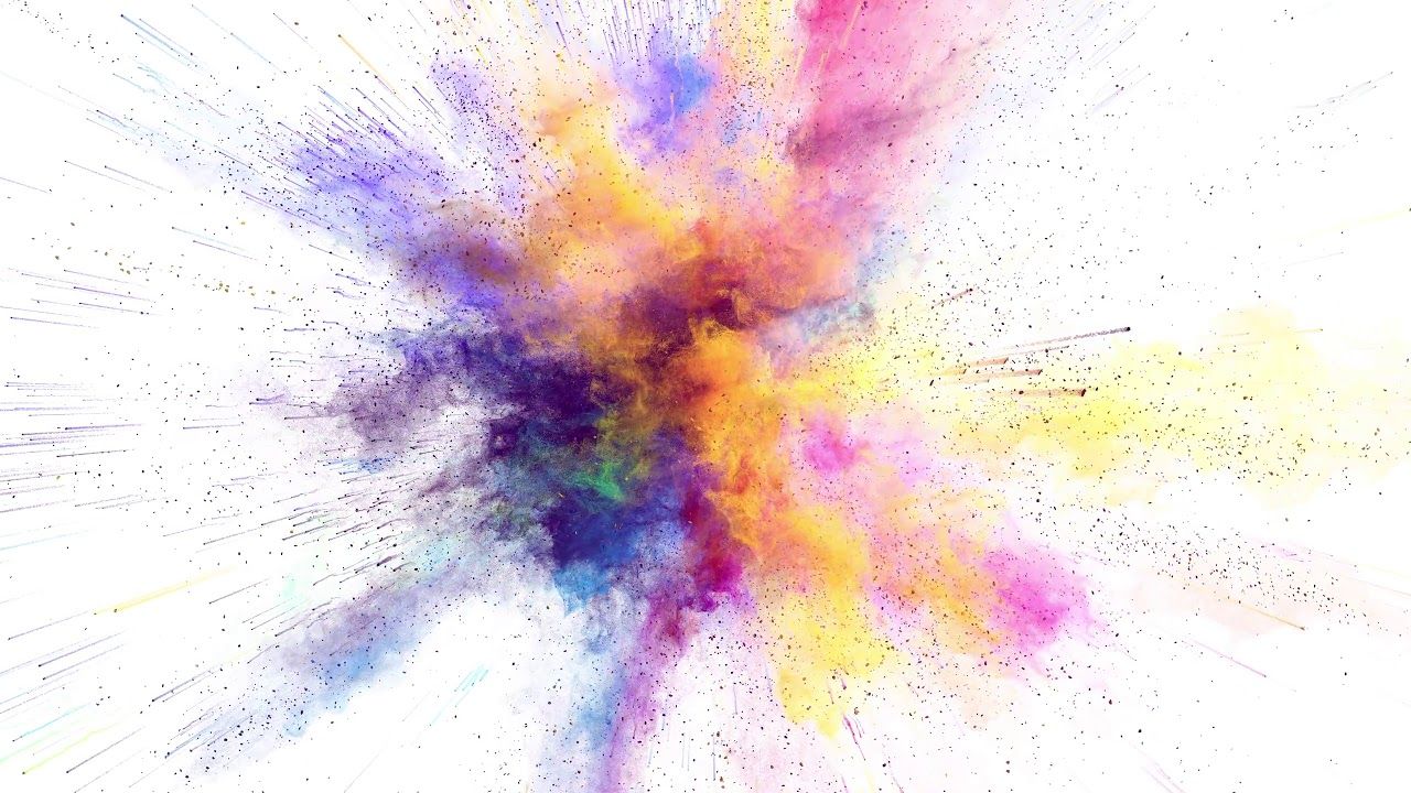 4K Color Explosion on WHITE Background