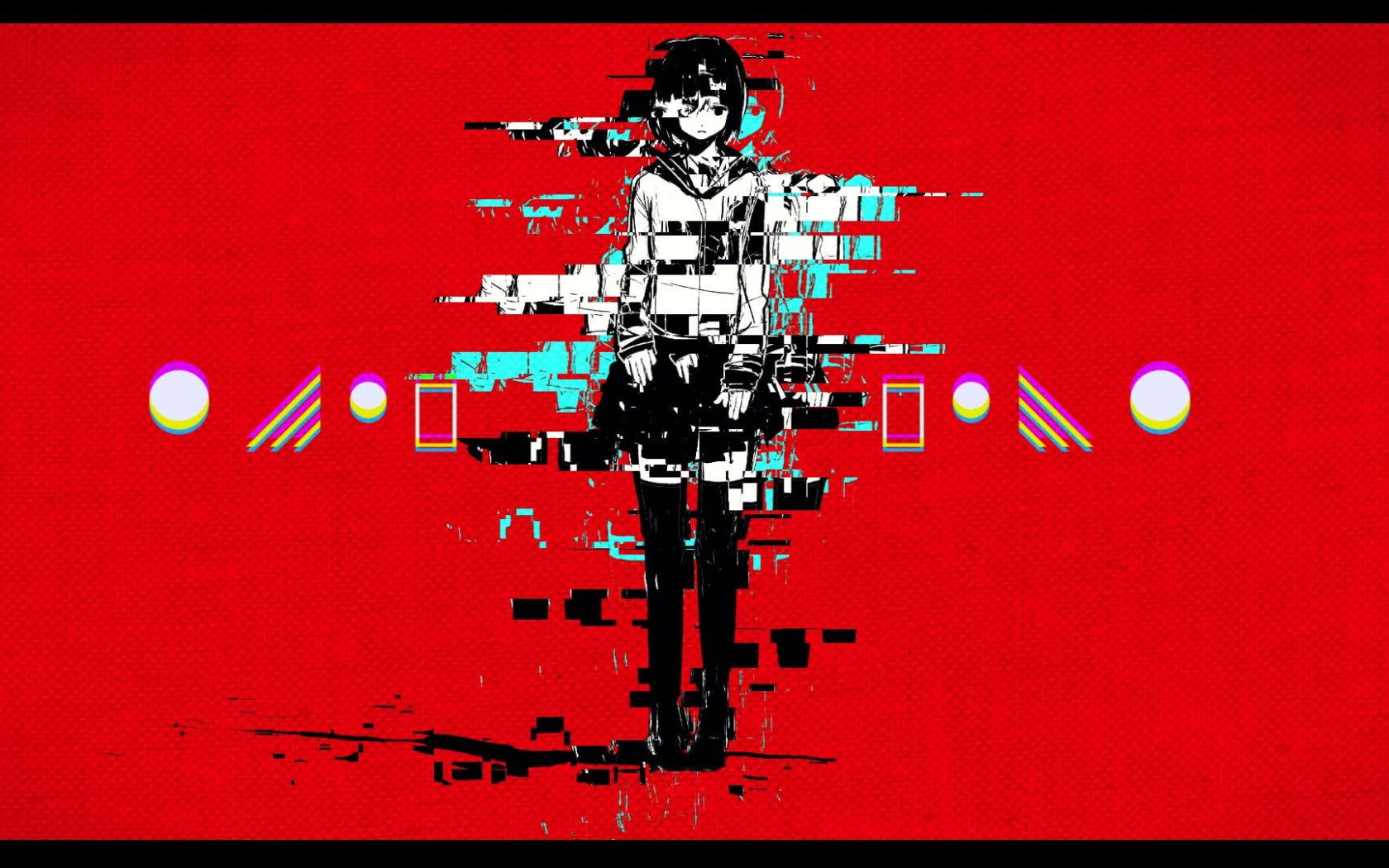 Female anime character digital wallpaper, red, glitch art, communication • Wallpaper For You HD Wallpaper For Desktop & Mobile