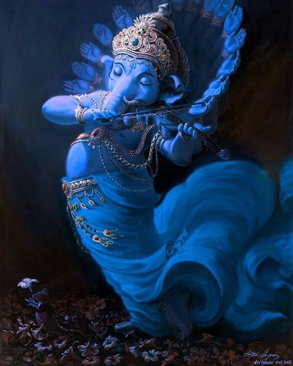 Image may contain: one or more people. Lord ganesha paintings, Ganesha picture, Ganesh art