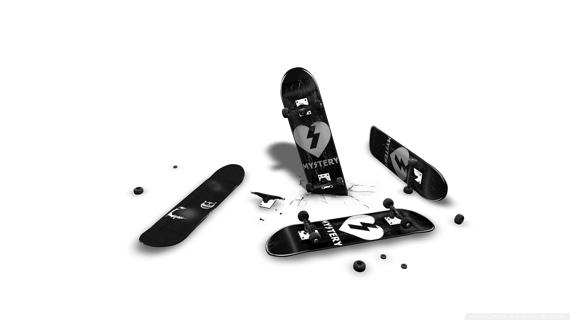 Download Black And White Skateboards Wallpaper 1920x1080