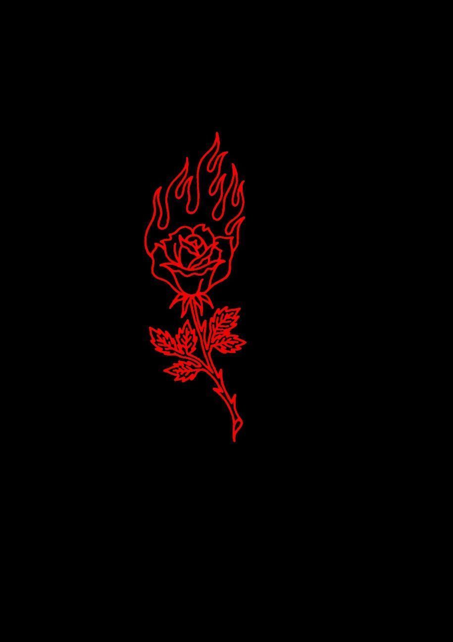 38) Burning Rose Wallpaper HD Picture. Red aesthetic, Black aesthetic wallpaper, Red aesthetic grunge