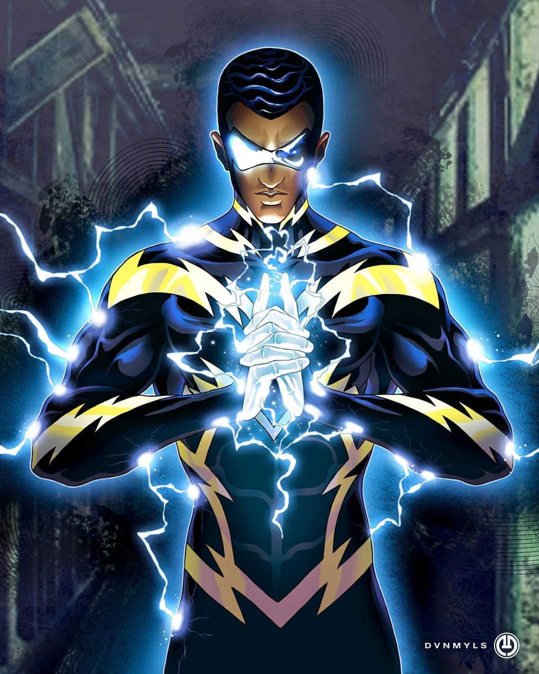 Black Lightning #blacklightning #lightning #superhero #blacksuperhero #electricity #electric #dc. Black comics, Black lightning, Black lightning static shock