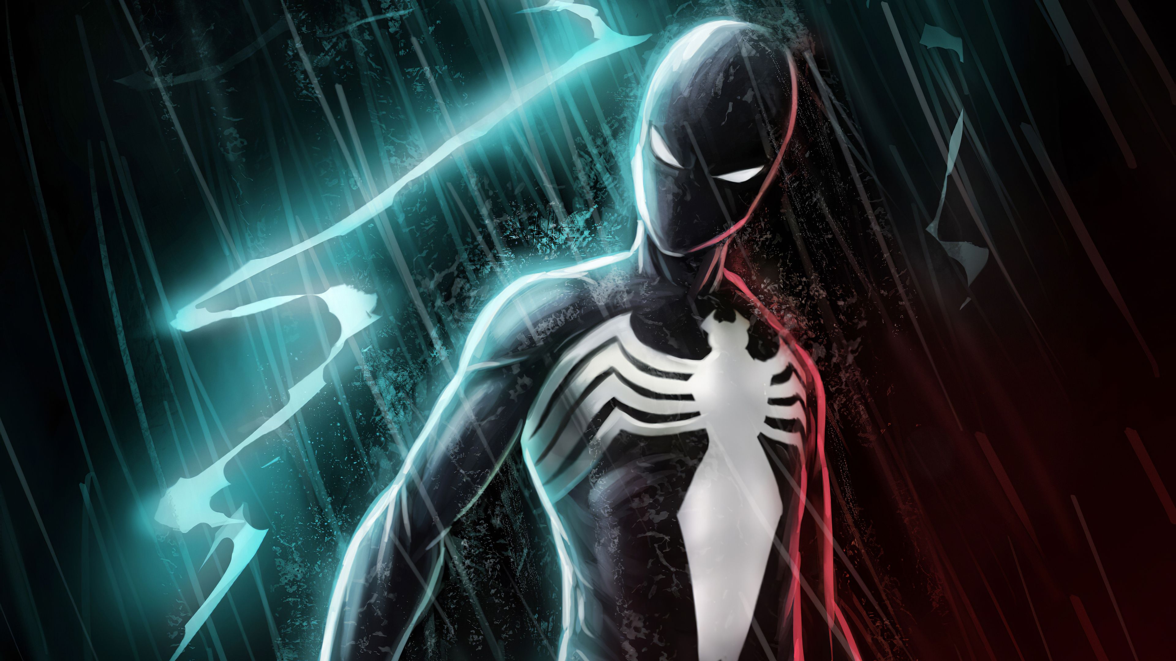 Black Spiderman Lightning 4k, HD Superheroes, 4k Wallpaper, Image, Background, Photo and Picture