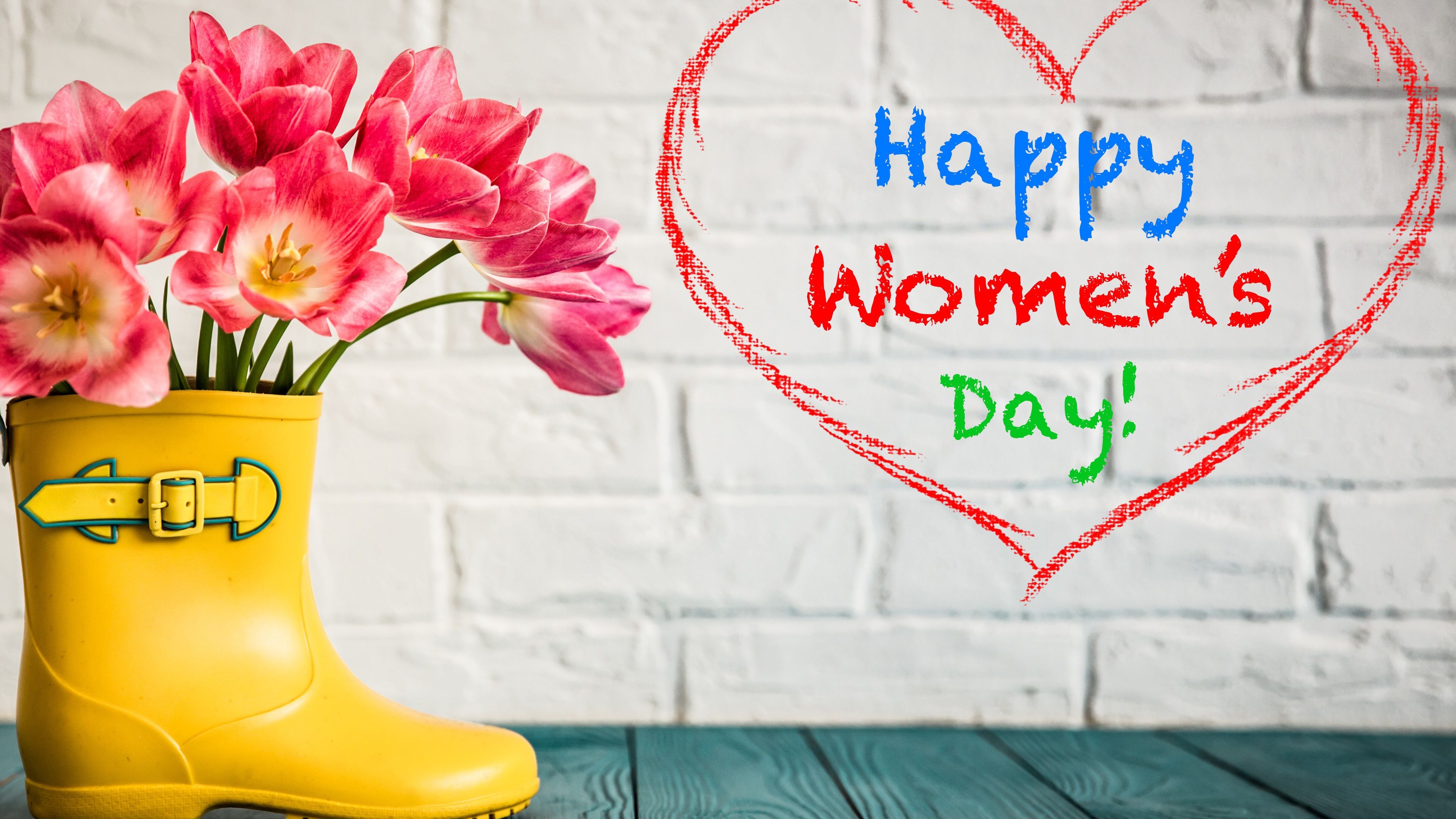 Wallpaper Happy Women S Day, Shoes, Pink Tulips Women's Day 4k