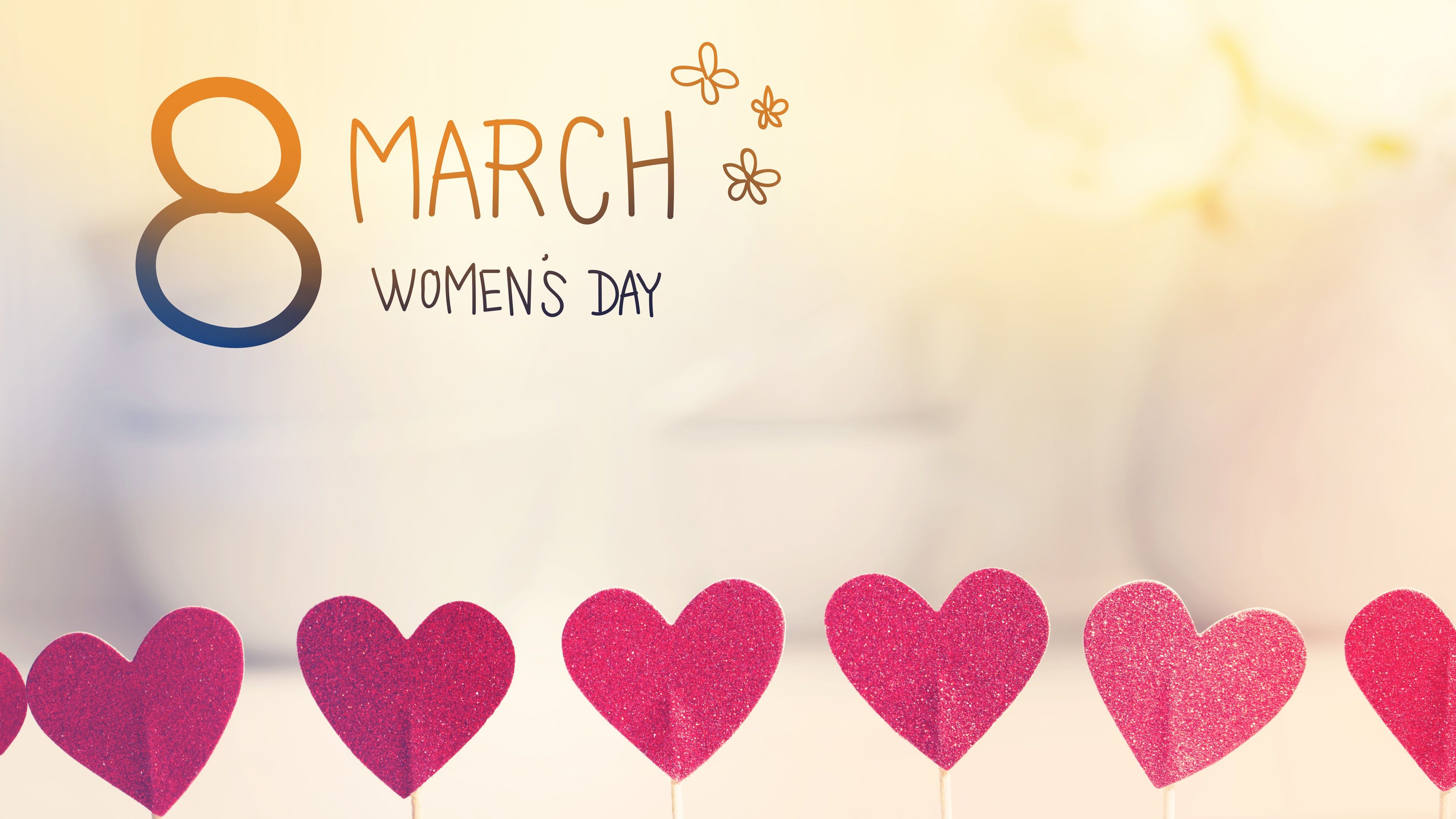 Wallpaper March Women S Day, Love Hearts The 8 March Womens Day