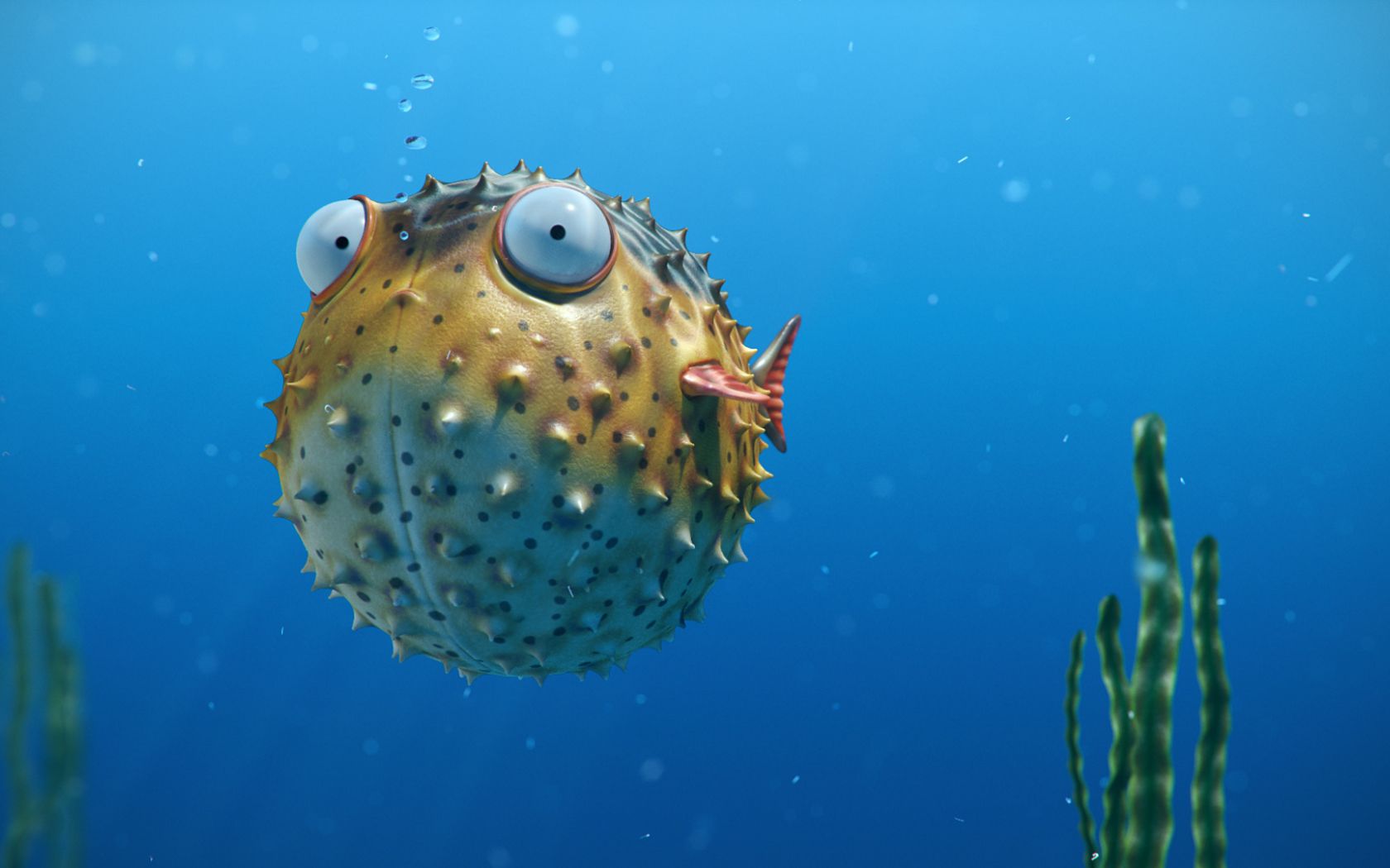 Free download render puffer fish art bubbles funny ocean blue HD wallpaper [1920x1080] for your Desktop, Mobile & Tablet. Explore Blue Ocean Wallpaper with Fish. Fish Wallpaper for Walls