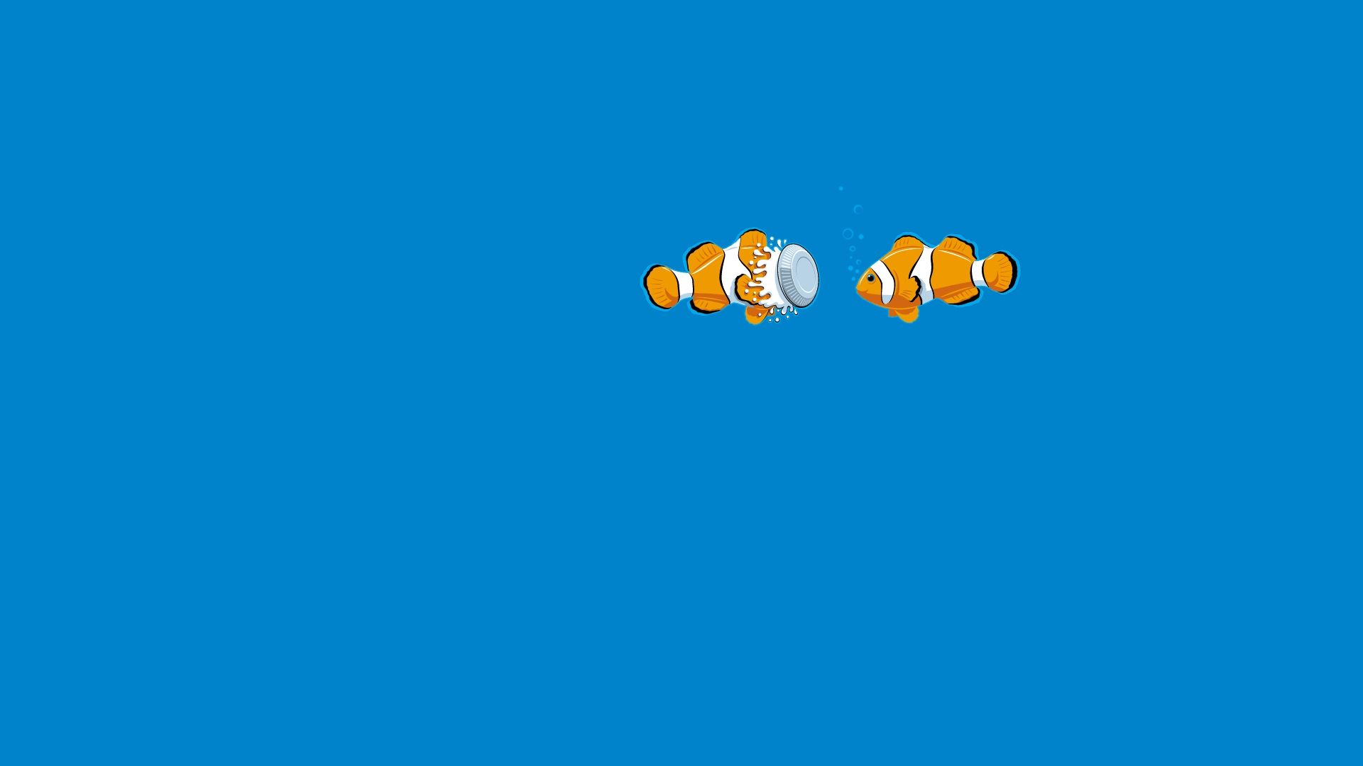 blue, Fish, Underwater, Clown, Fish, Pie, Humor, Funny, Ocean, Sea Wallpaper HD / Desktop and Mobile Background