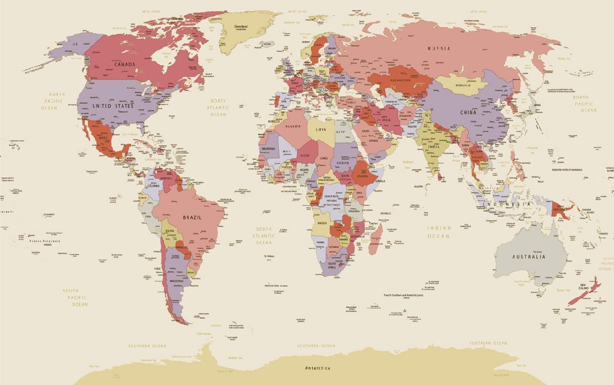 wallpaper political world map beige background