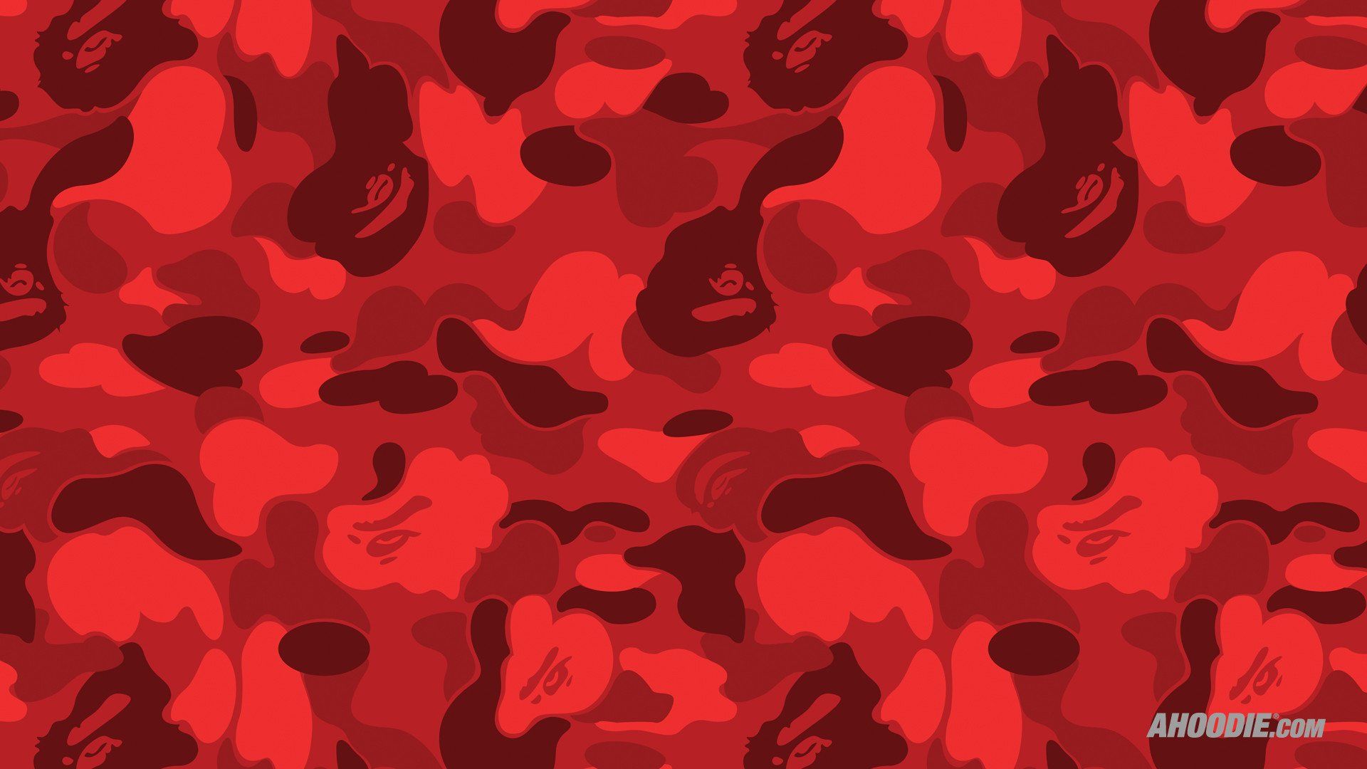 Red Bape Camo Background HD Wallpaper