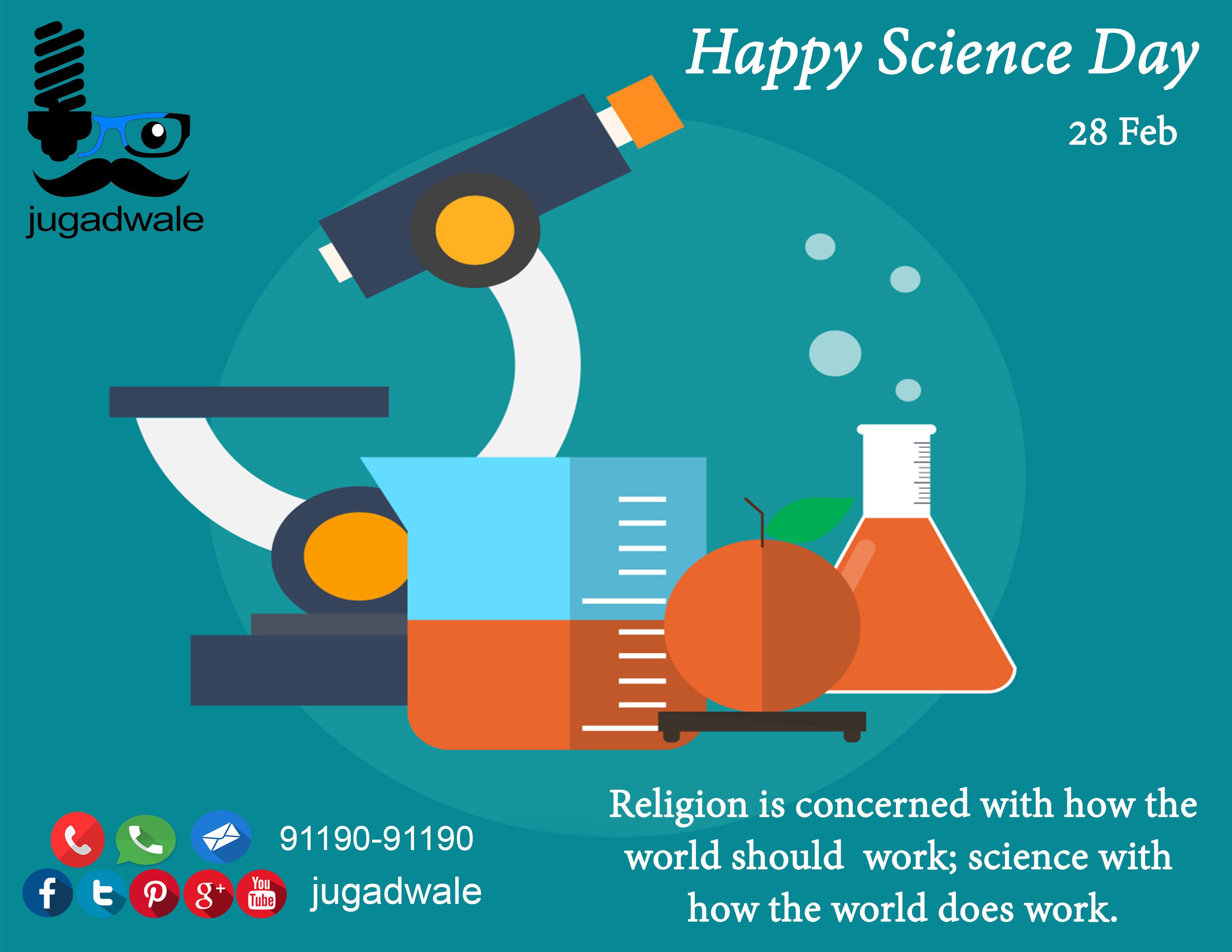 jugadwale wishes happy innovation for mankind on national science day # scienceday. National science day, Science, Knowledge