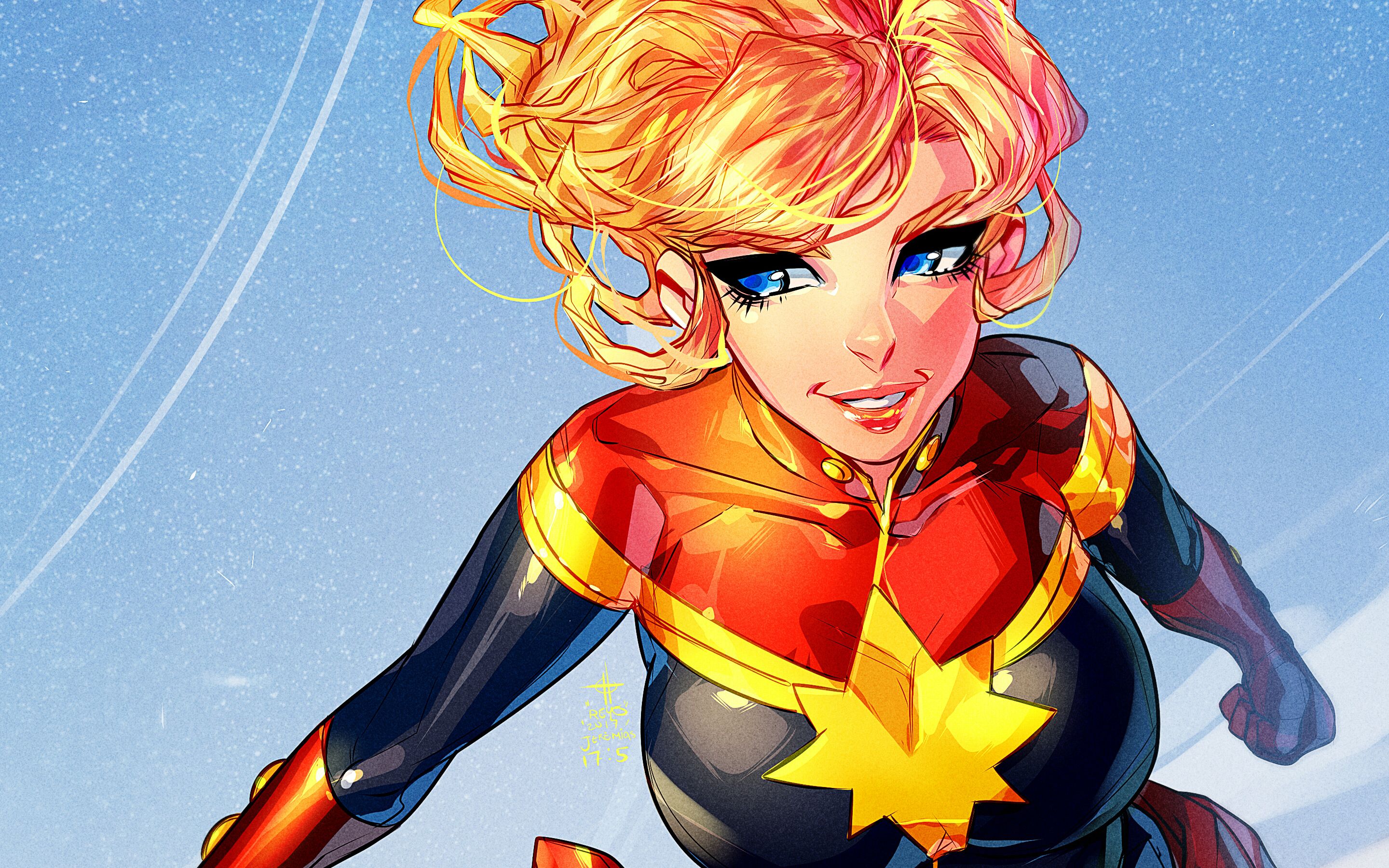 Captain Marvel Cute Art Macbook Pro Retina HD 4k Wallpaper, Image, Background, Photo and Picture