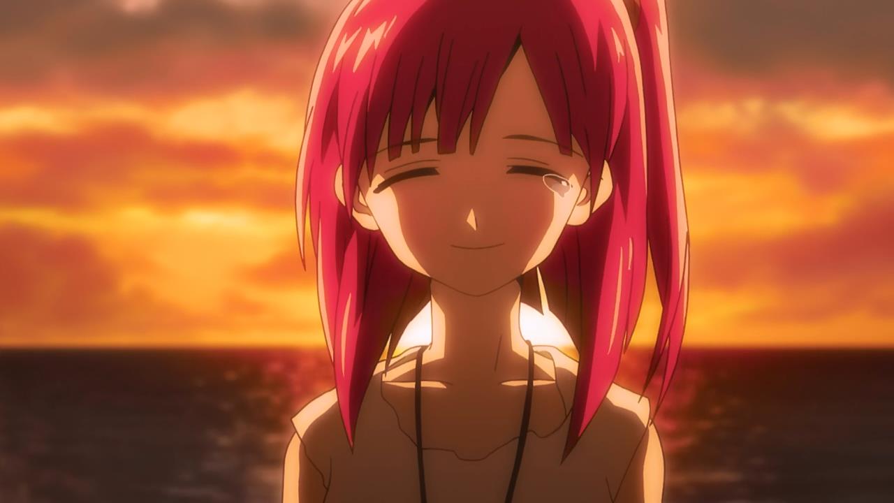 Anime Girl Smile While Crying