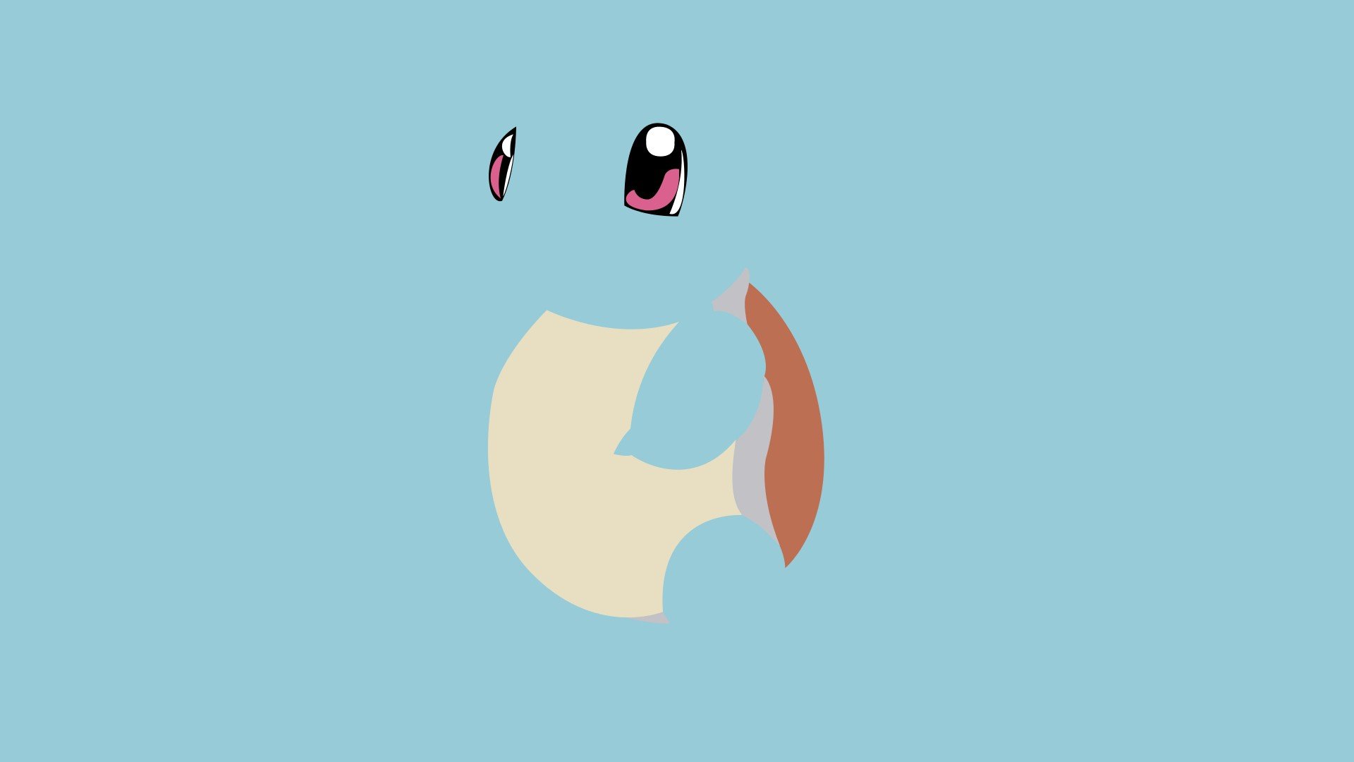 Water Pokemon blue minimalistic Squirtle wallpaperx1080