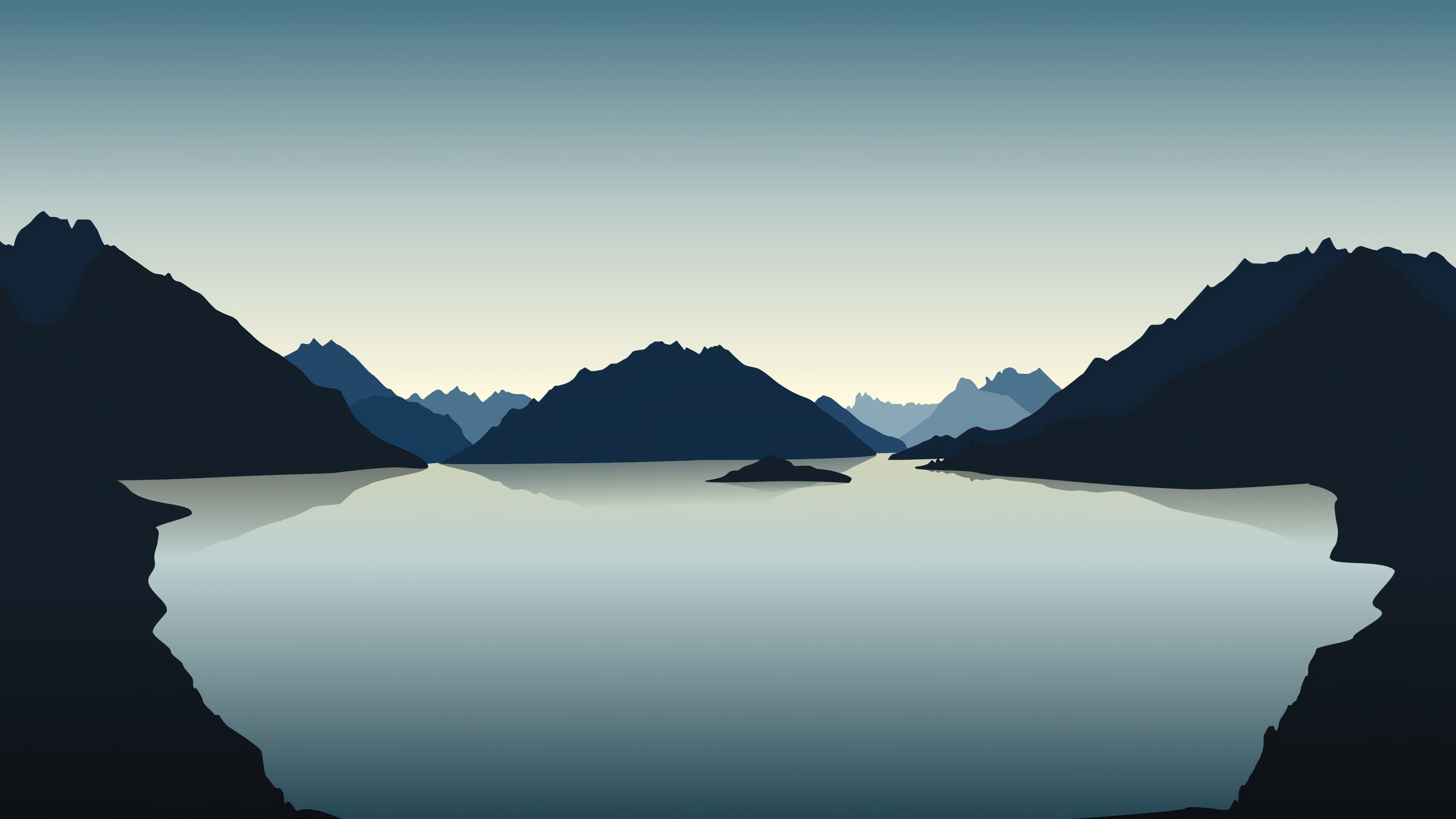 Vector Landscape Reflection Mountains 4k, HD Artist, 4k Wallpaper, Image, Background, Photo and Picture