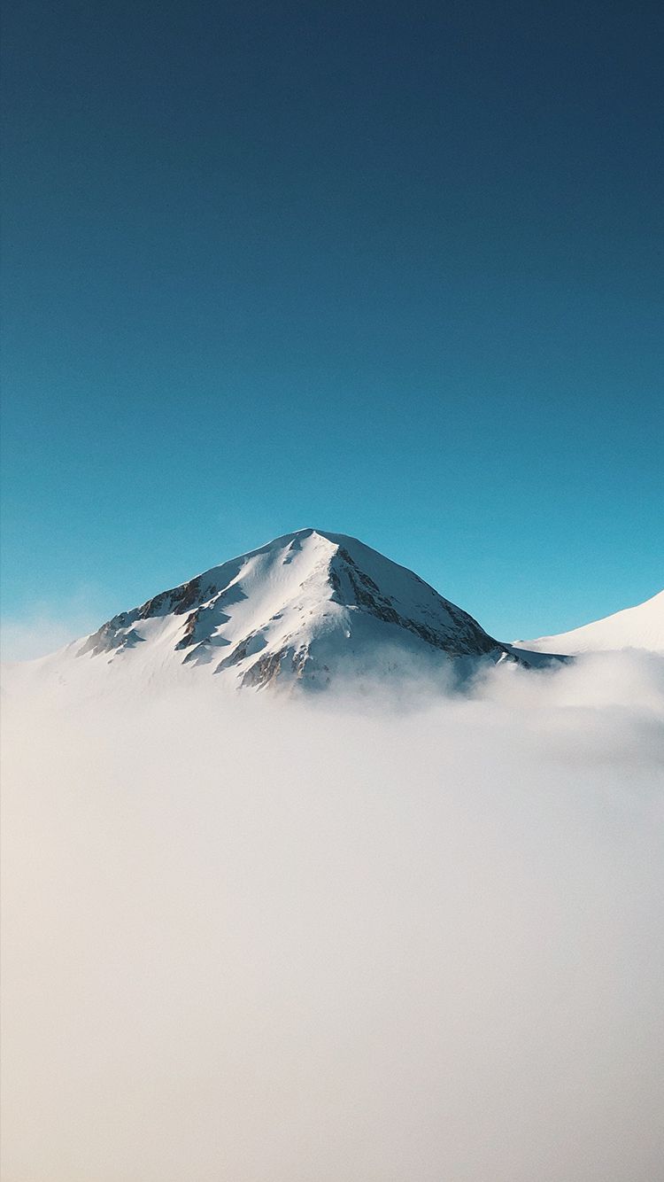 Minimalist Mountain Above Clouds iPhone Wallpaper HD Wallpaper