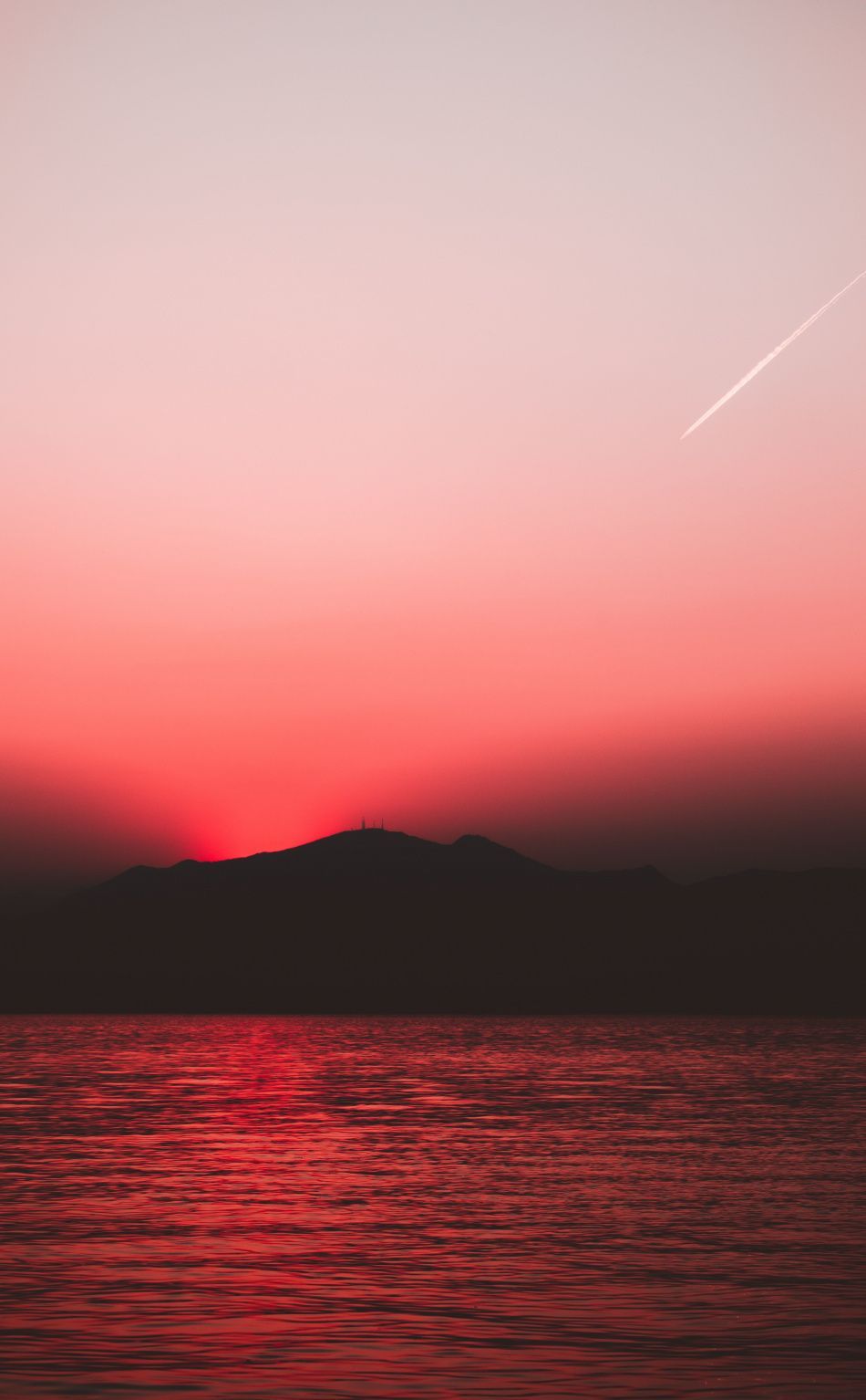 Sunset, red sky, sunset, nature, hill, lake wallpaper. Red sky, Red skies aesthetic, Dark red wallpaper