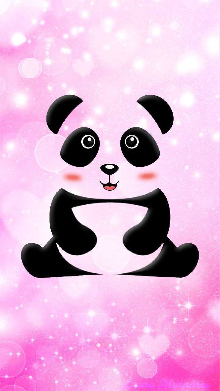 Hello panda baby. Pink glitter world panda art. #wallpaper #panda save the pandas. Animasi, Desain