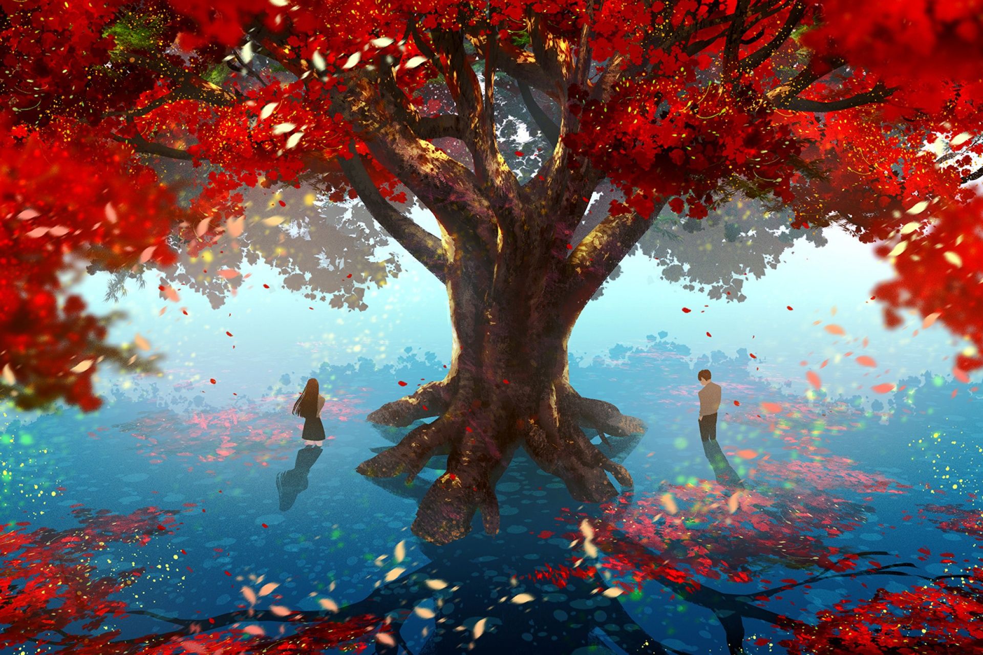 Anime Red Trees Wallpapers - Wallpaper Cave