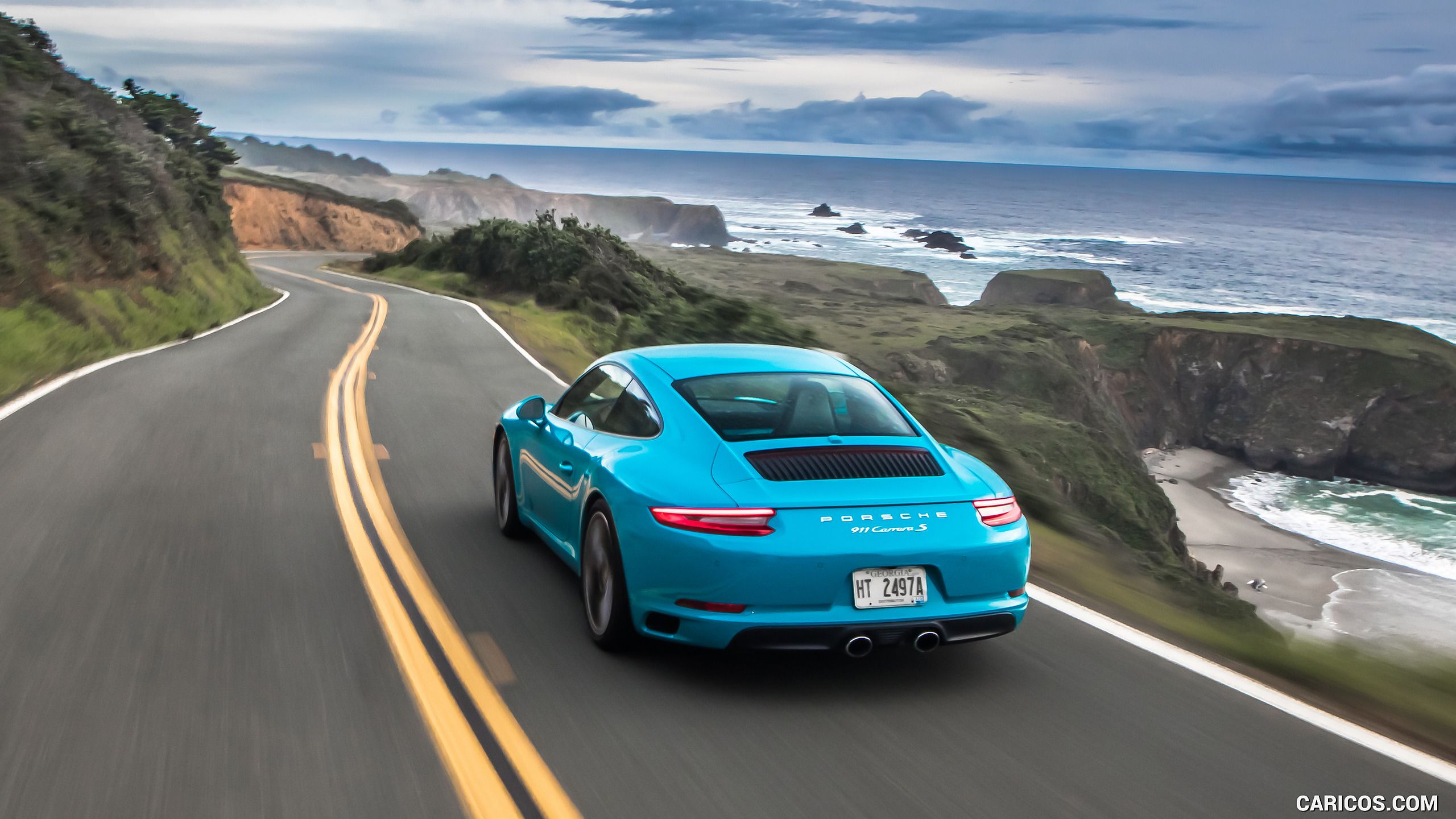 Porsche 911 Carrera S (Color: Miami Blue; US Spec). HD Wallpaper