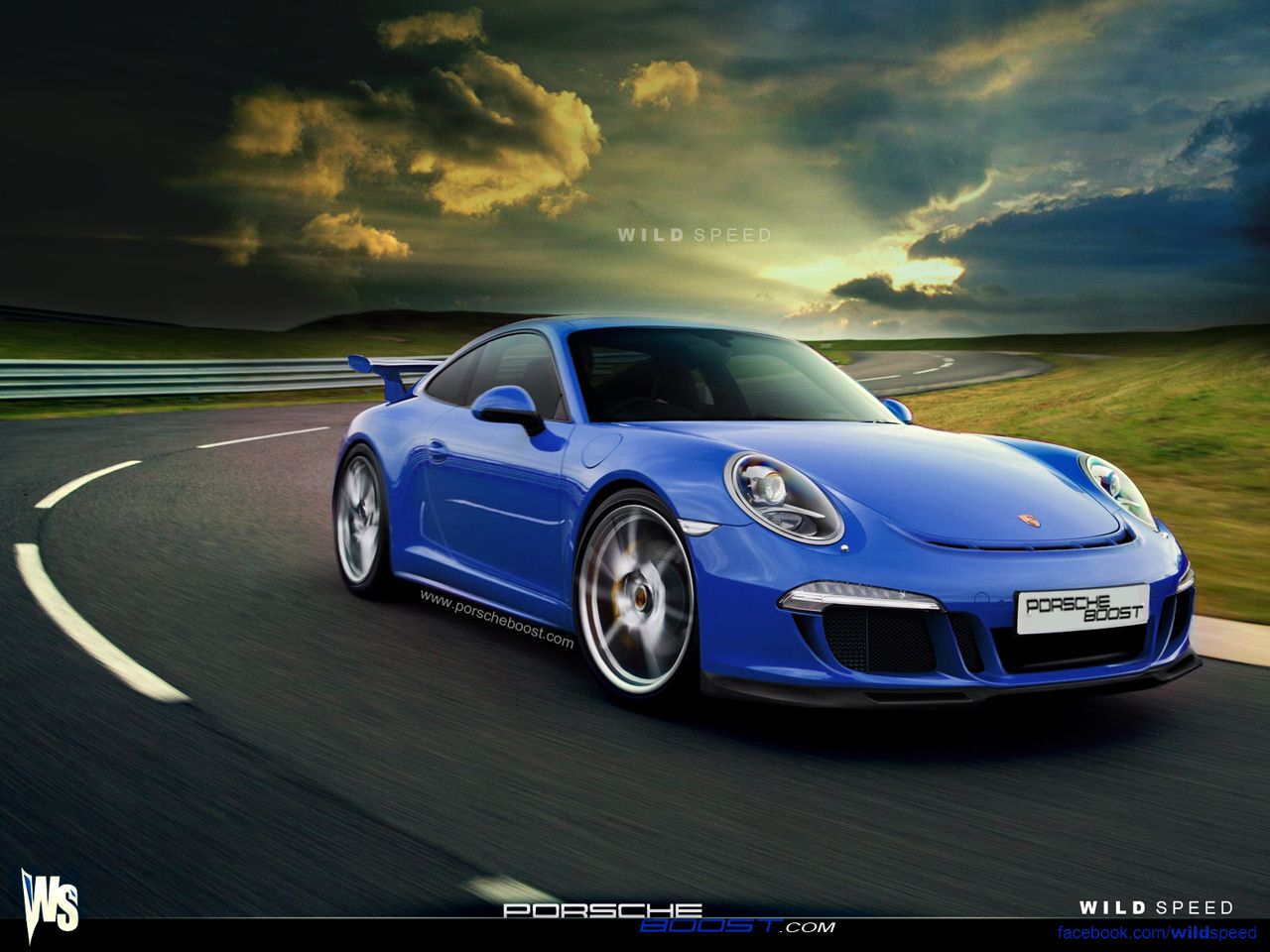 Porsche 911 GT3 Blue wallpaperx960