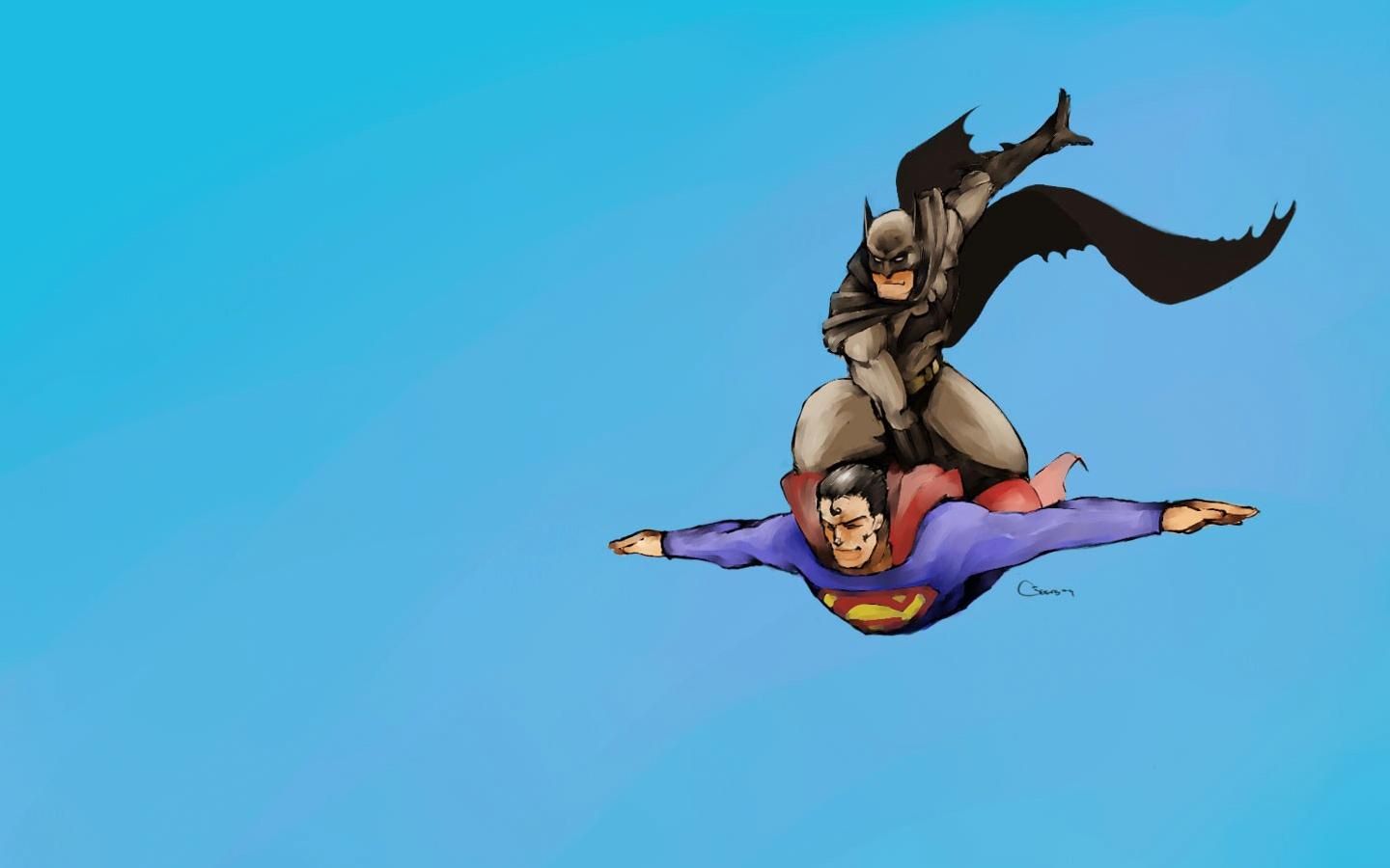 Batman And Superman Fly HD Wallpaper