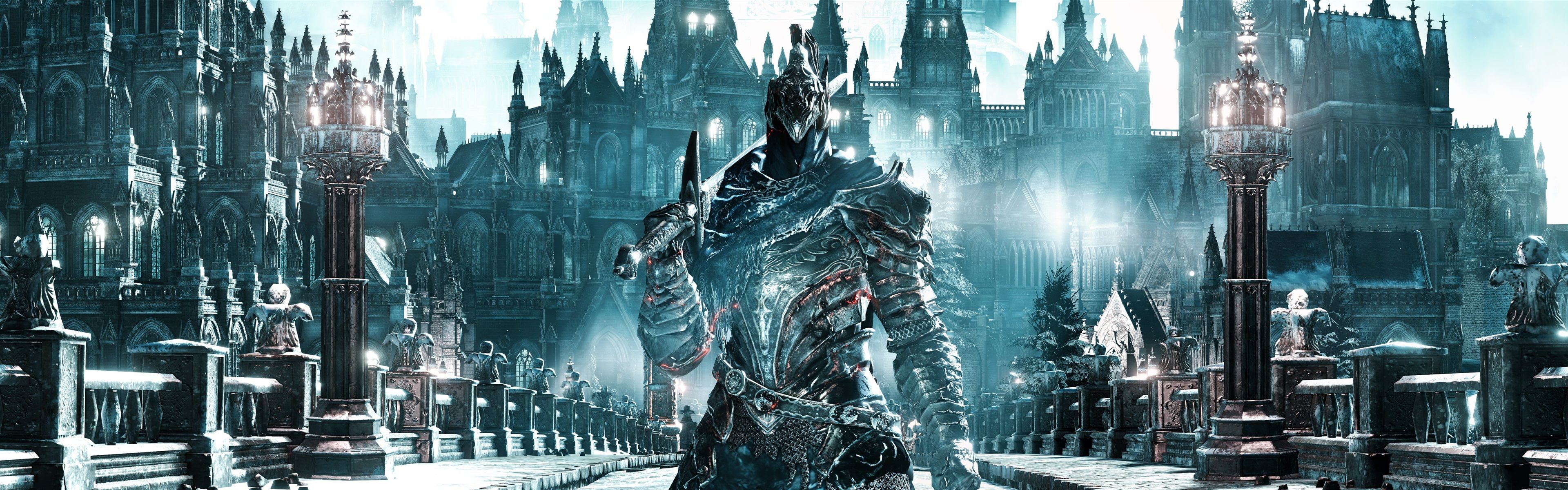 Wallpaper Dark Souls III, warrior, armor, sword 3840x1200 Multi Monitor Panorama Picture, Image