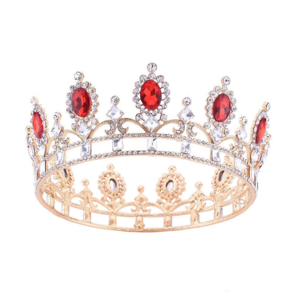 Hot European Designs royal king queen crown rhinestone tiara head jewelry quinceanera crown Wedding bride Tiaras Crowns Pageant. crown pageant. crown weddingroyal king