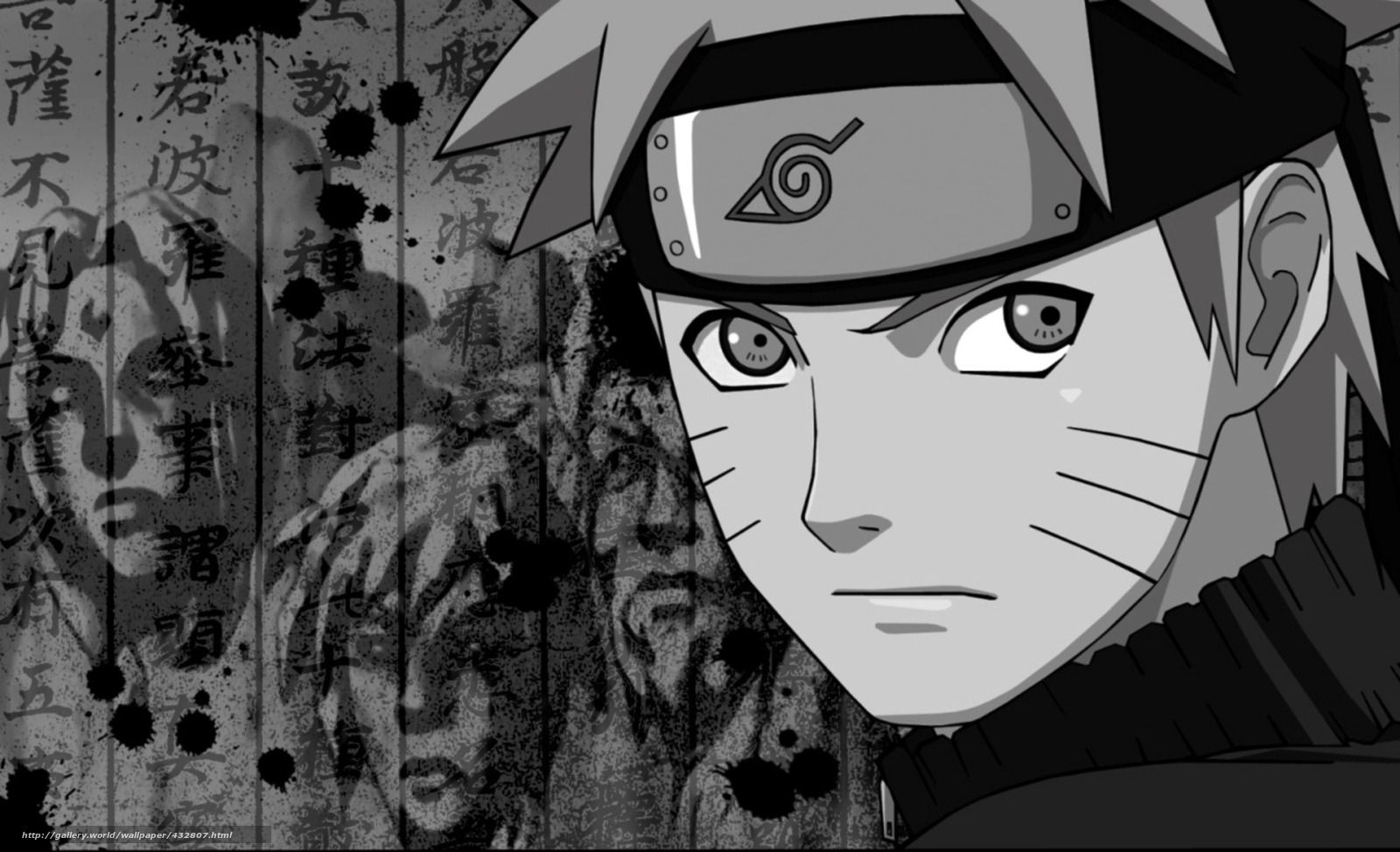 Download Wallpaper Naruto, Naruto, Black And White, Black And White