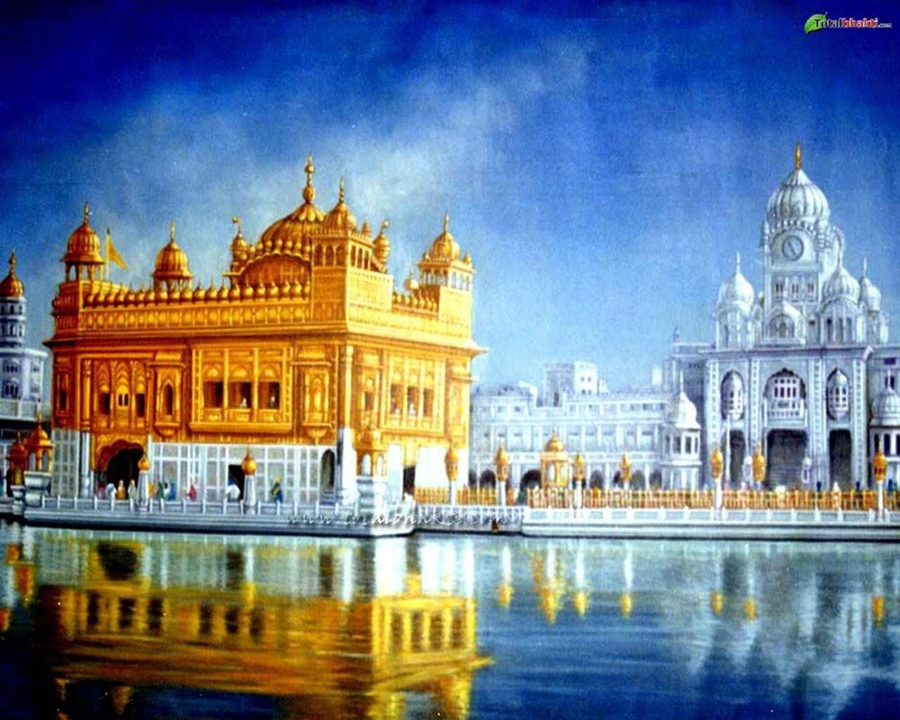 Sri Harmandir Sahib Golden Temple Portrait Center Khalsa Image Of Golden Temple Wallpaper & Background Download