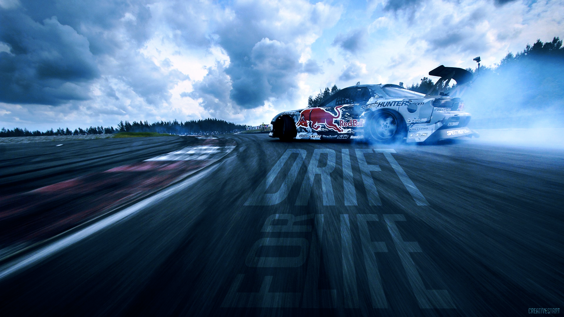 Wallpaper, car, drift, Red Bull, Mazda