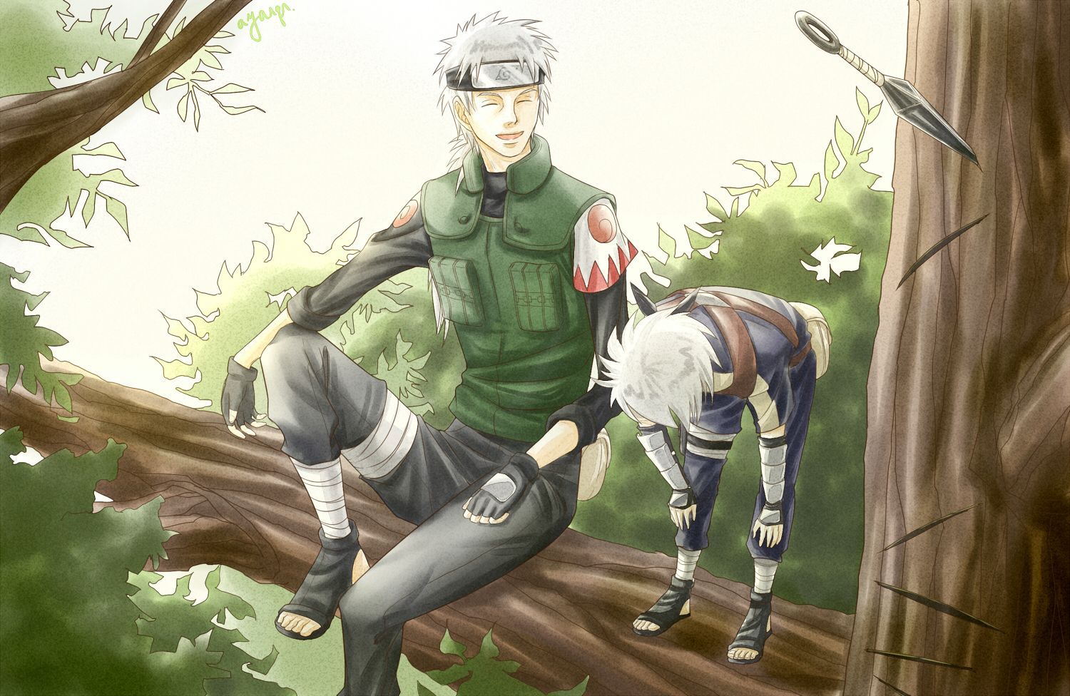 Kakashi Hatake e Sakumo Hatake.