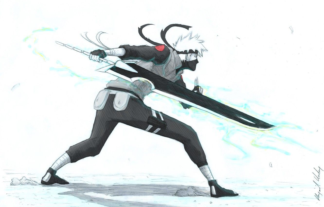 Kakashi Hatake White Wallpaper