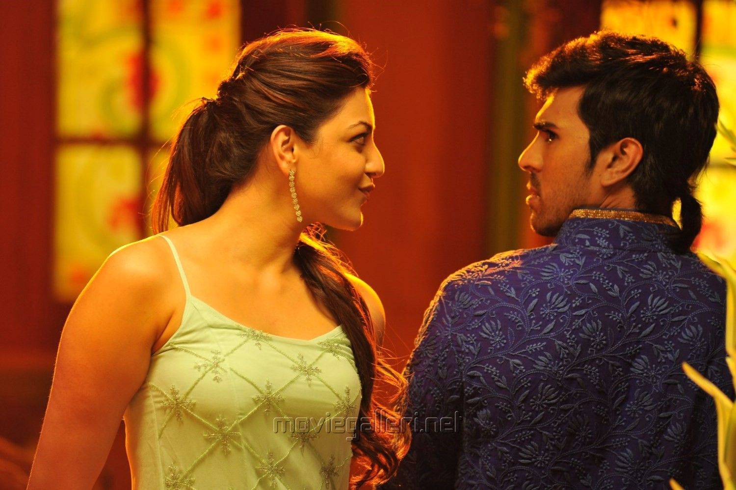 Kajal Agarwal, Ram Charan in Ram Leela Tamil Movie Stills. New movie posters, Actor picture, Actors image