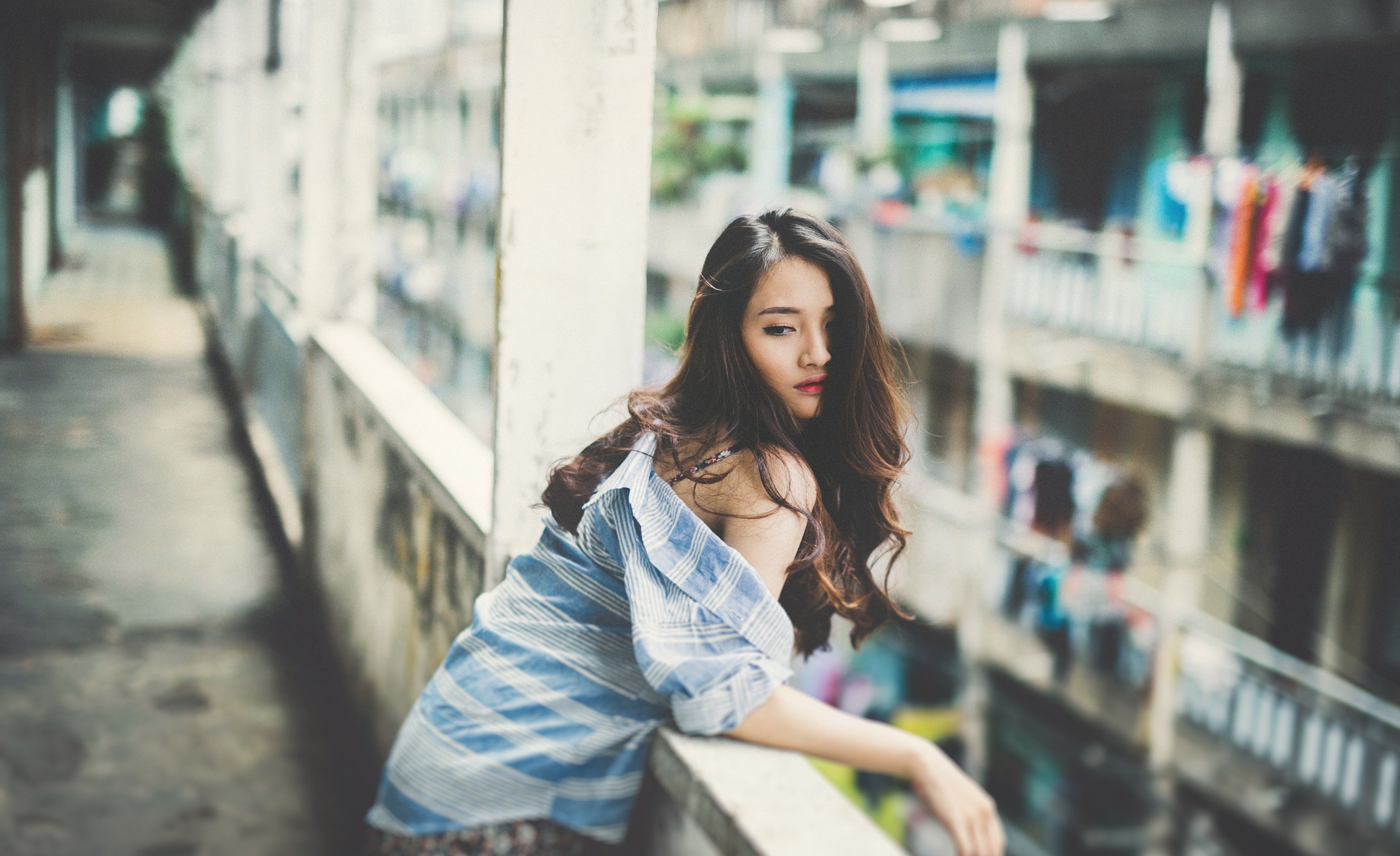 Wallpaper, women, model, street, Asian, road, dress, blue, fashion, spring, Person, clothing, color, girl, beauty, lady, photograph, snapshot, portrait photography, photo shoot 3885x2376