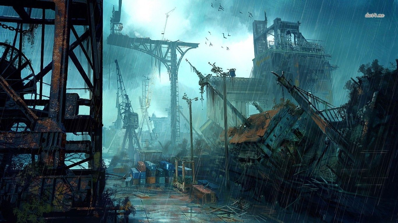 Abandoned harbour in the rain HD wallpaper. Rain wallpaper, Wallpaper, Abandoned