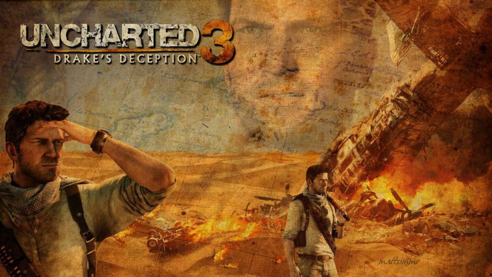 Uncharted 3 Wallpaper Old Map Style