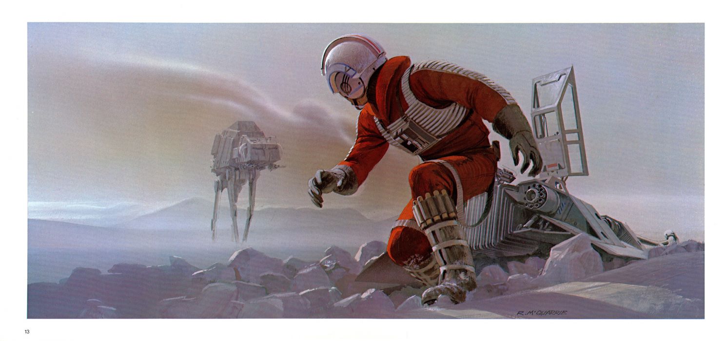Star Wars Luke Skywalker Hoth Snow Speeder Ralph McQuarrie wallpaperx1130