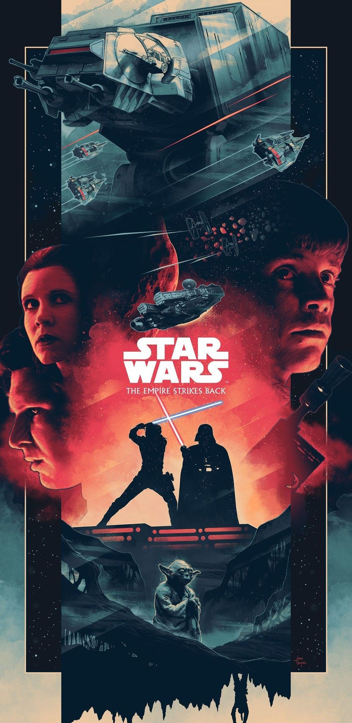 Star Wars, Empire Strikes Back, Bespin, Lightsaber Duel, Darth Vader, Luke Skywalker, Han So. Star wars trilogy poster, Star wars movies posters, Star wars poster
