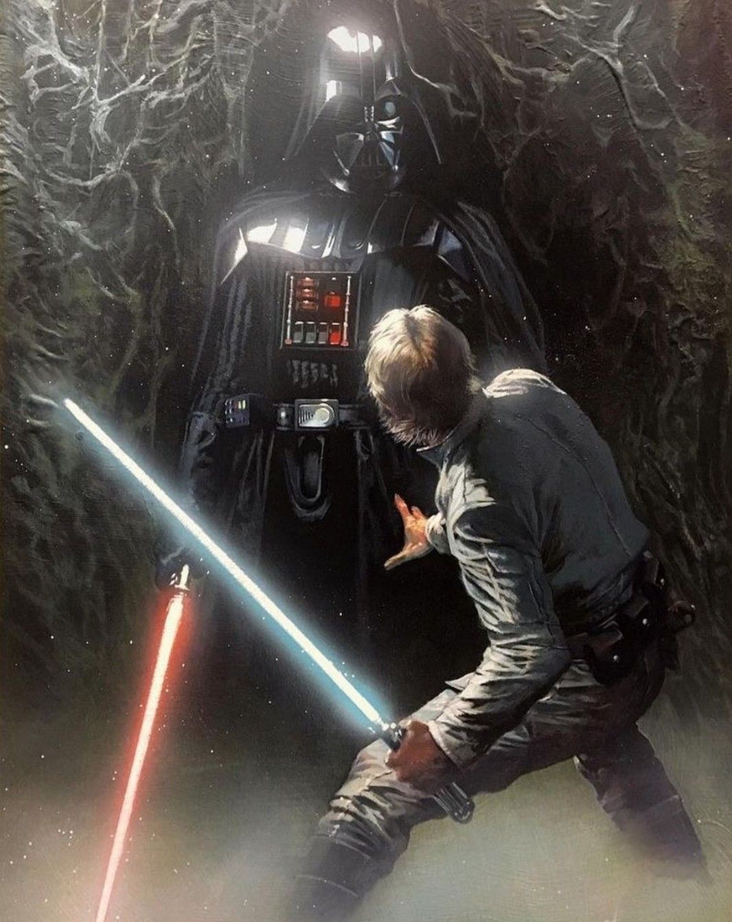 Luke Skywalker Vs Darth Vader In Degobah. Star wars, Vader star wars, Darth vader