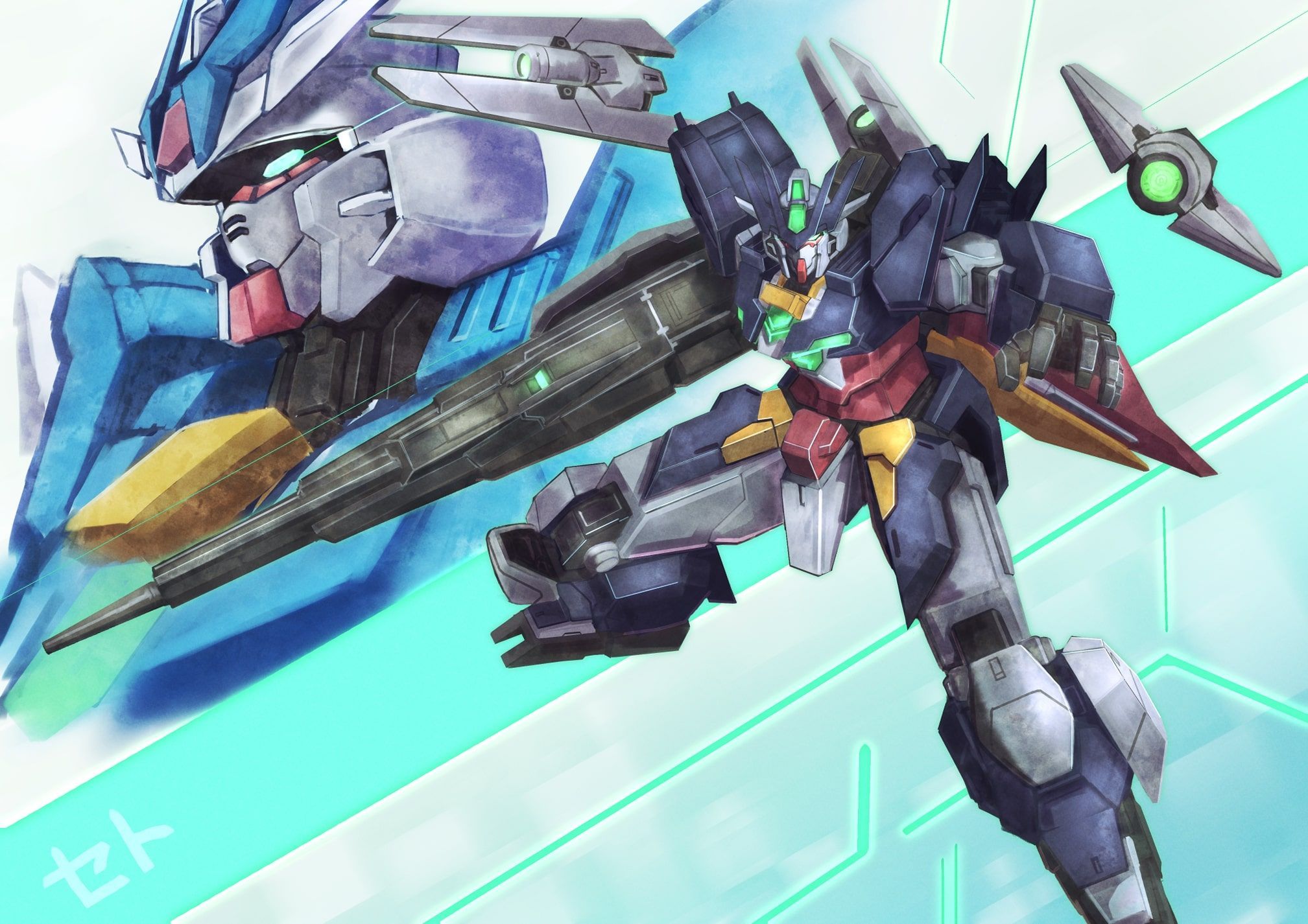 Uraven Gundam & Earthree Gundam. Gundam, Gundam wallpaper, Custom gundam