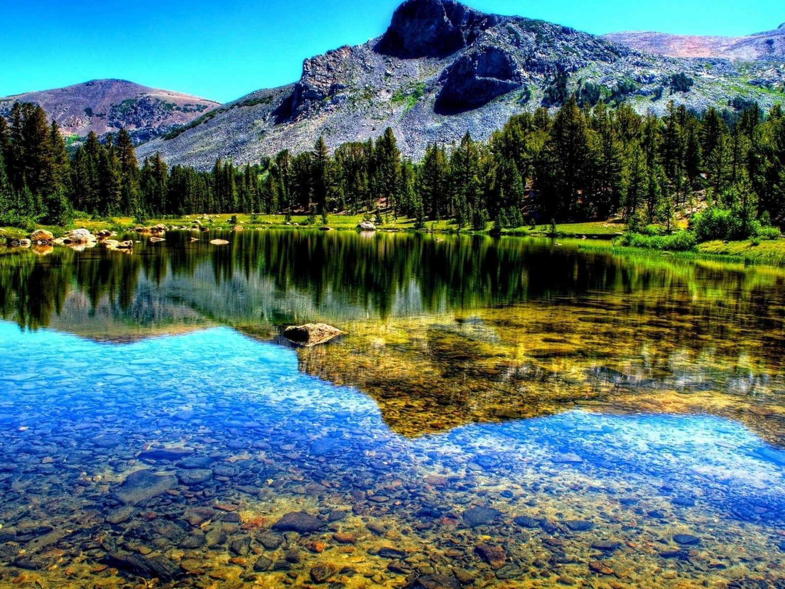 Lake Tahoe Mountain Pine Forest Crystal Clear Water Reflection Emerald Bay State Park Is A State Park Of California In The United States 2560x1440, Wallpaper13.com