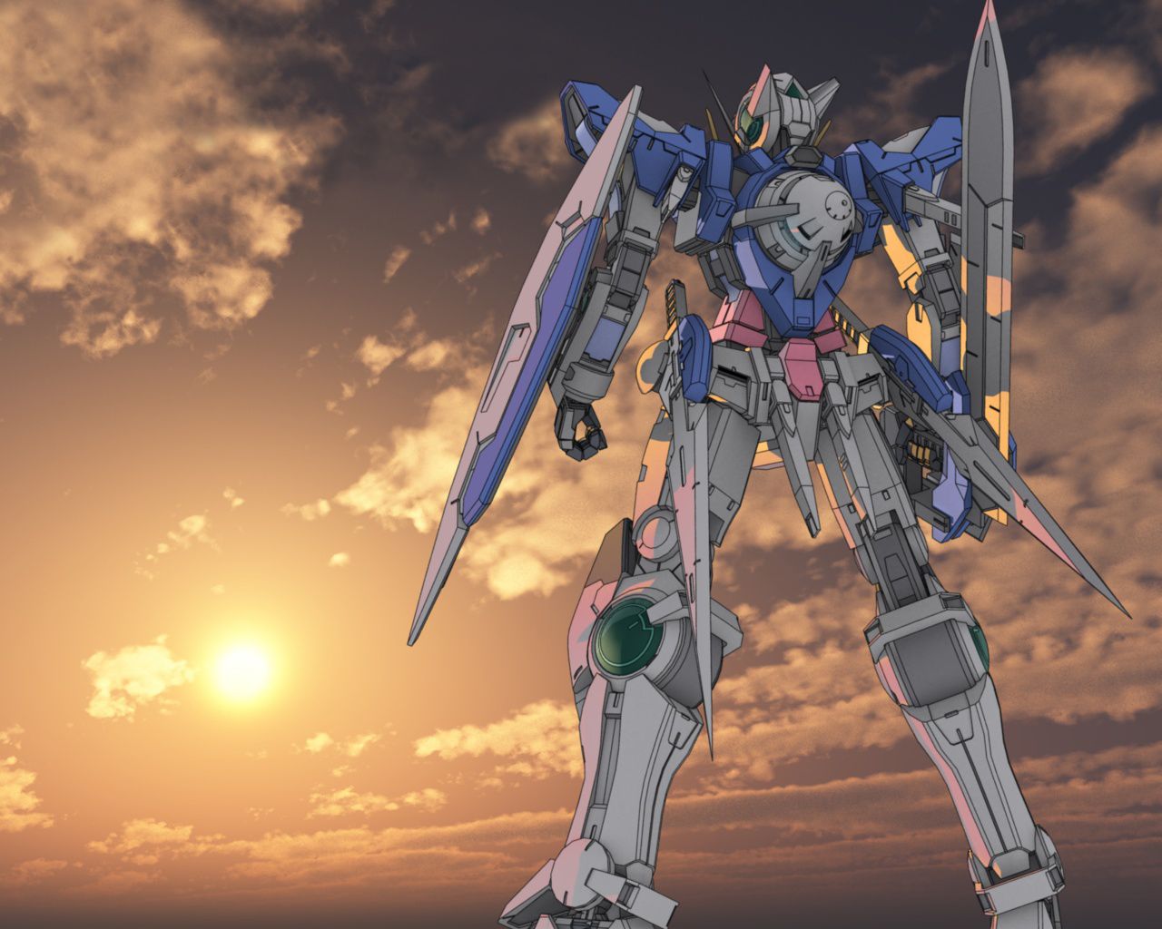Free download Mobile Suit Gundam 00 GN 001 Gundam Exia Sun 1280x1024 Wallpa...