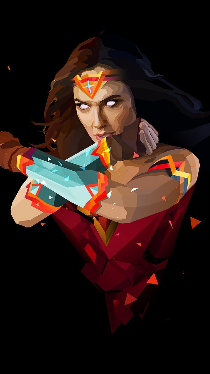 Wonder woman, digital art, abstract, minimal, 720x1280 wallpaper. Wonder woman art, Wonder woman, Comic art