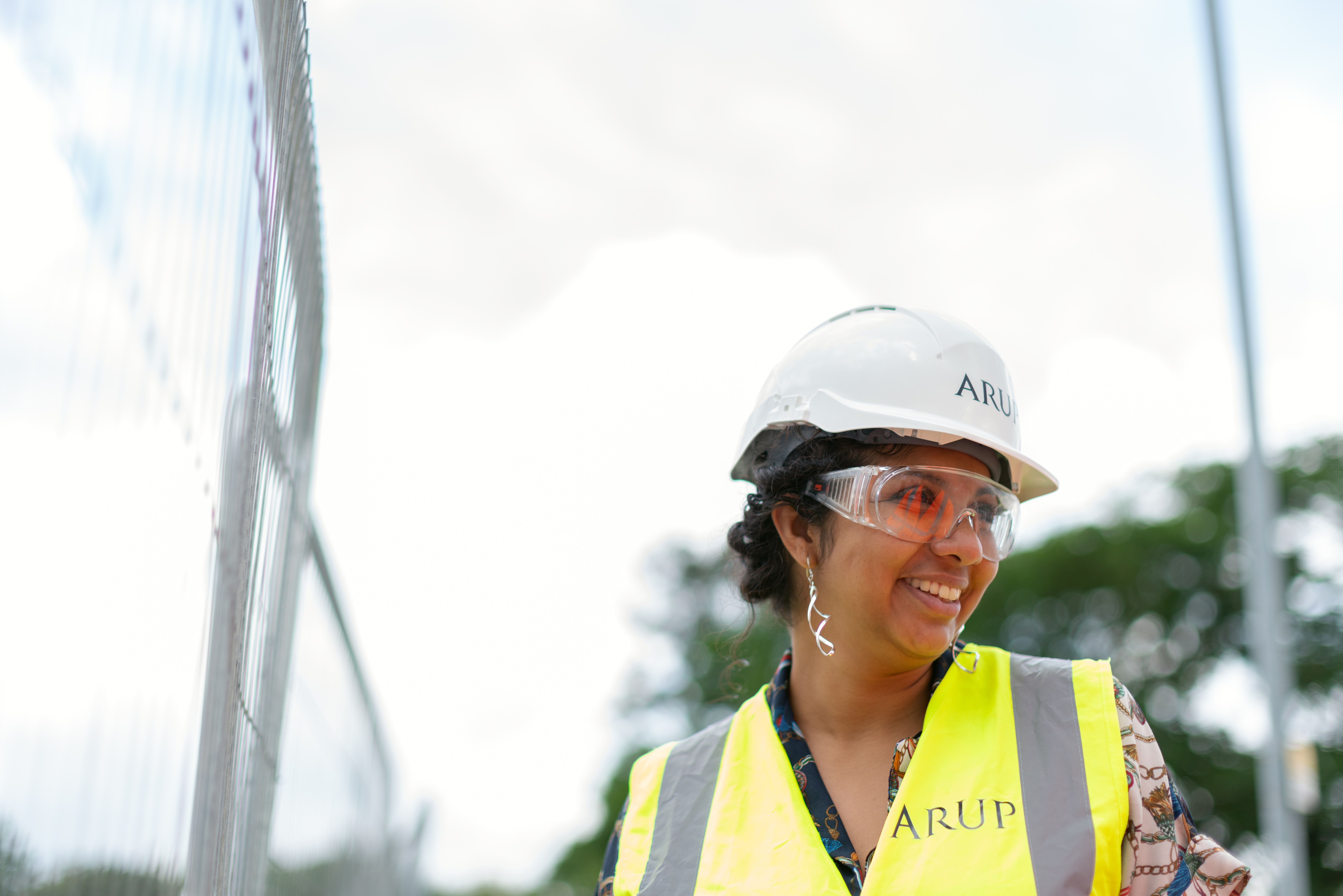 Female Engineer in Hard Hat and Yellow Vest · Free