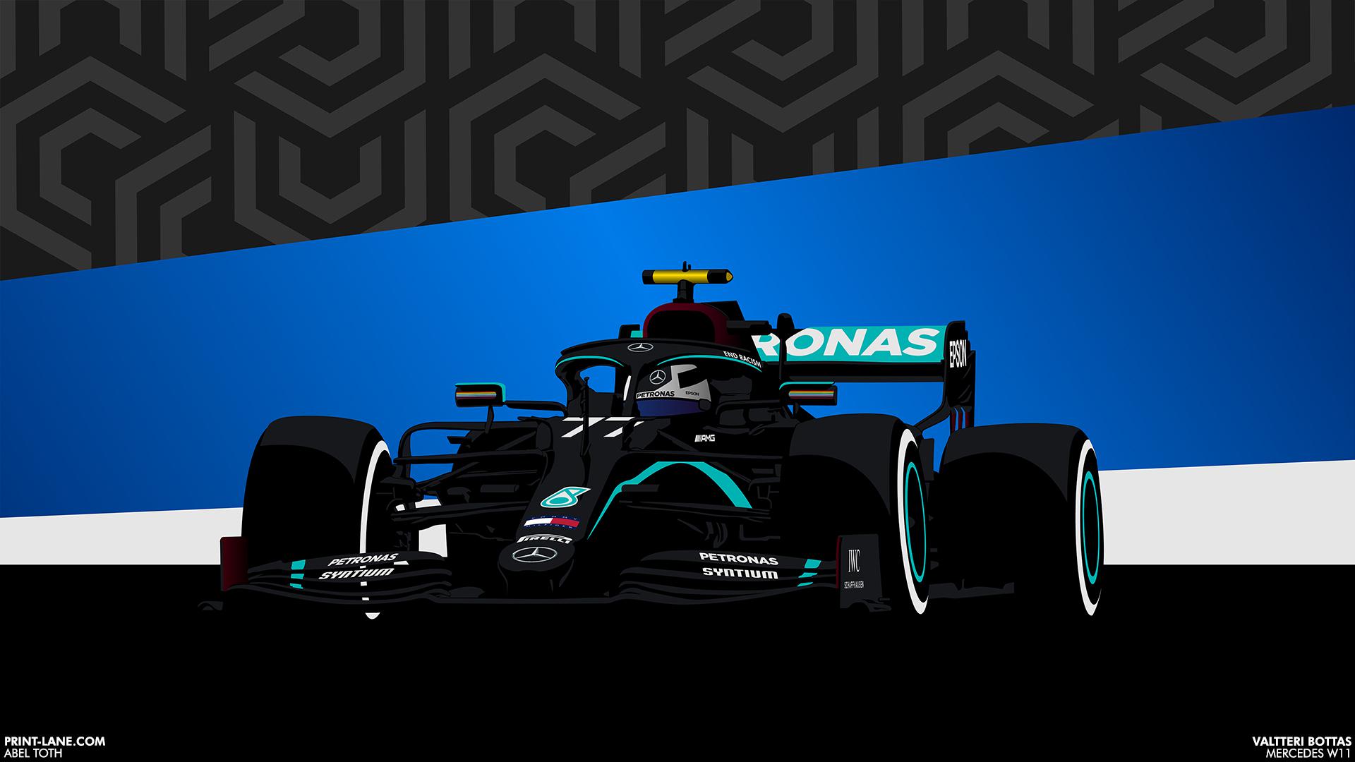 Celebrating Bottas' victory, I made a Mercedes W11 wallpaper (4K link in the comments)