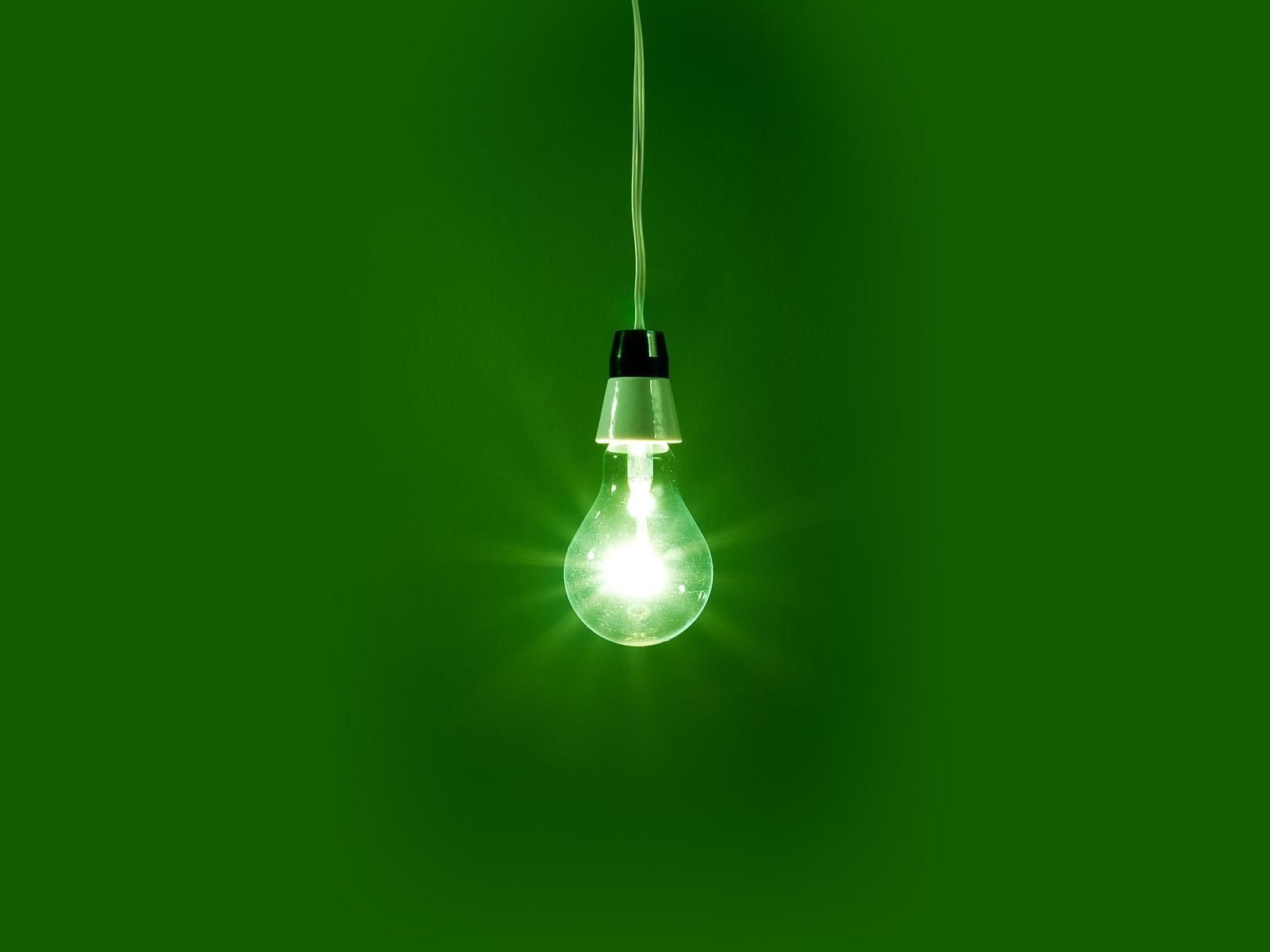 Green Light Bulb Background