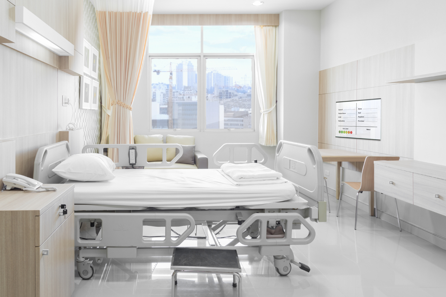Claridge Patient Boards. Hospital room, Hospital interior design, Modern hospital