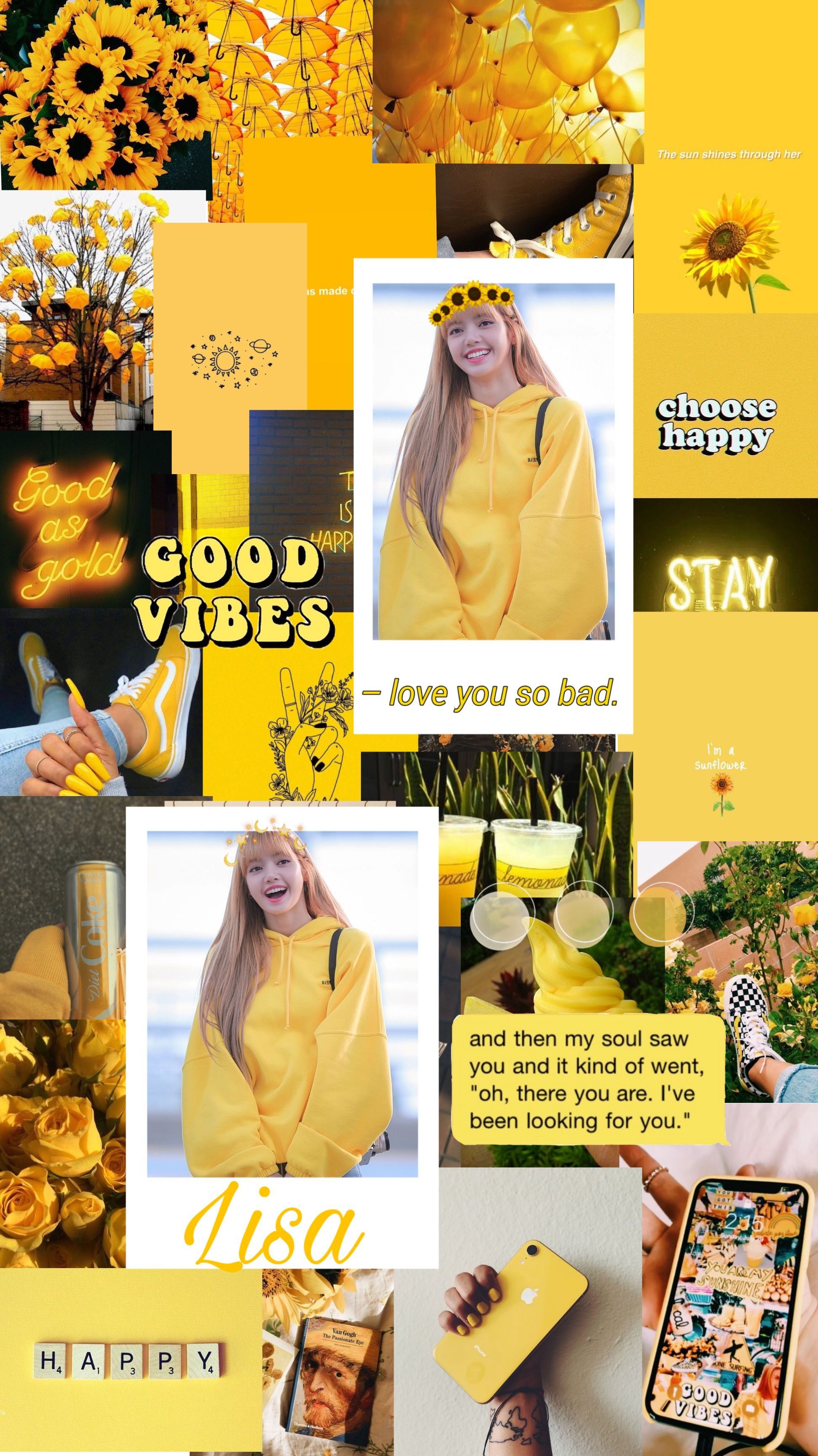 Lisa yellow aesthetic wallpaper. Yellow aesthetic, Mood wallpaper, Aesthetic iphone wallpaper