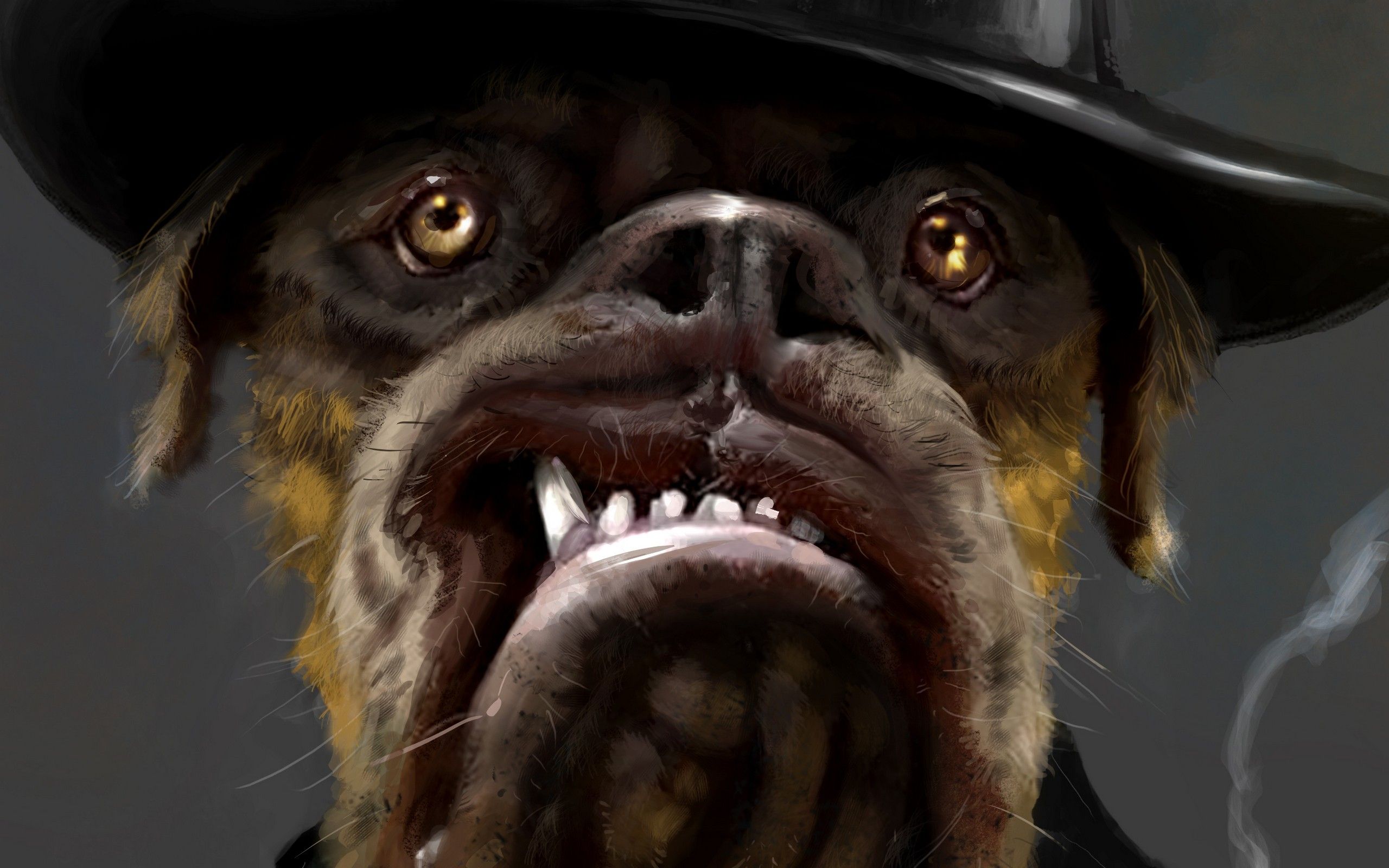dogs illustrations mafia artwork bulldog hats 2560x1600 wallpaper